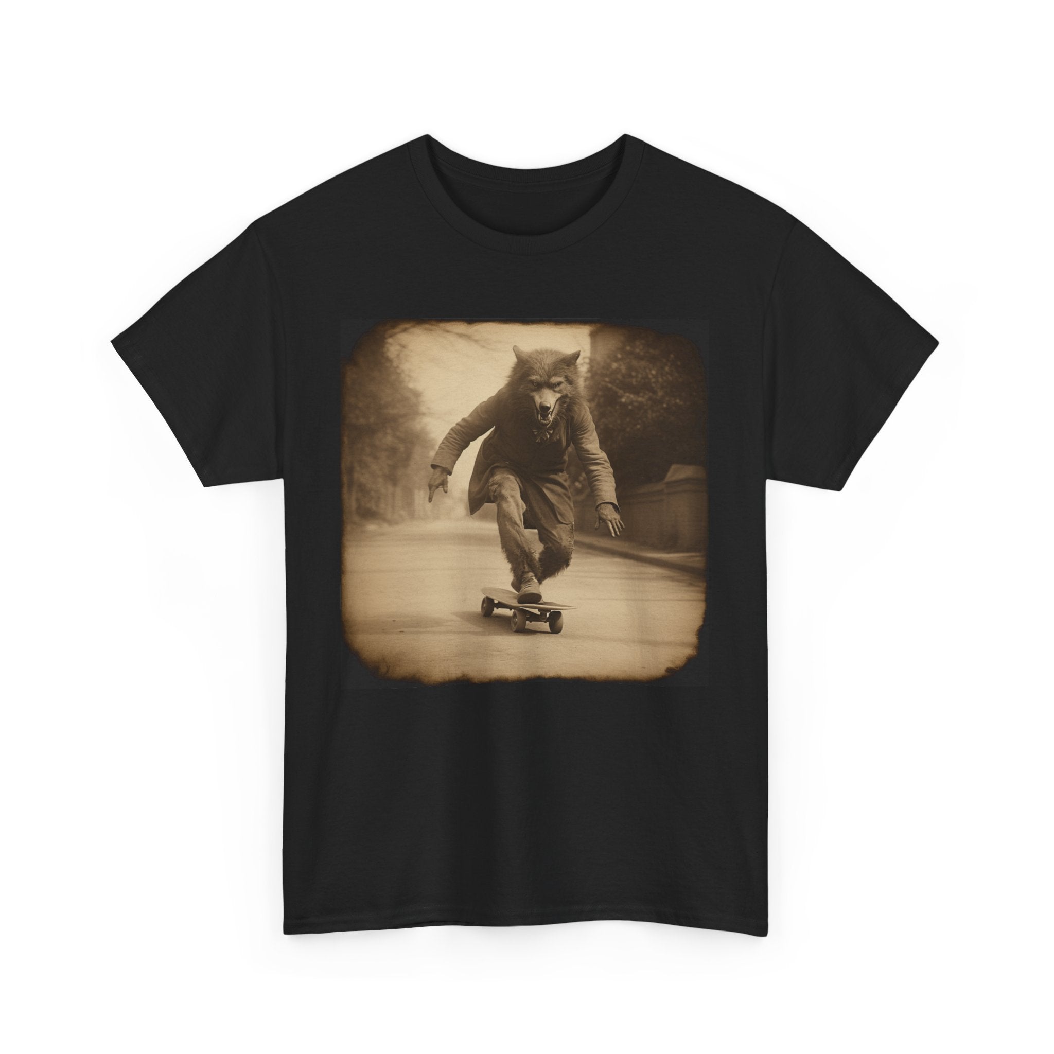 halloween shirt,Werewolf on skatebord, Vintage photography unisex shirt