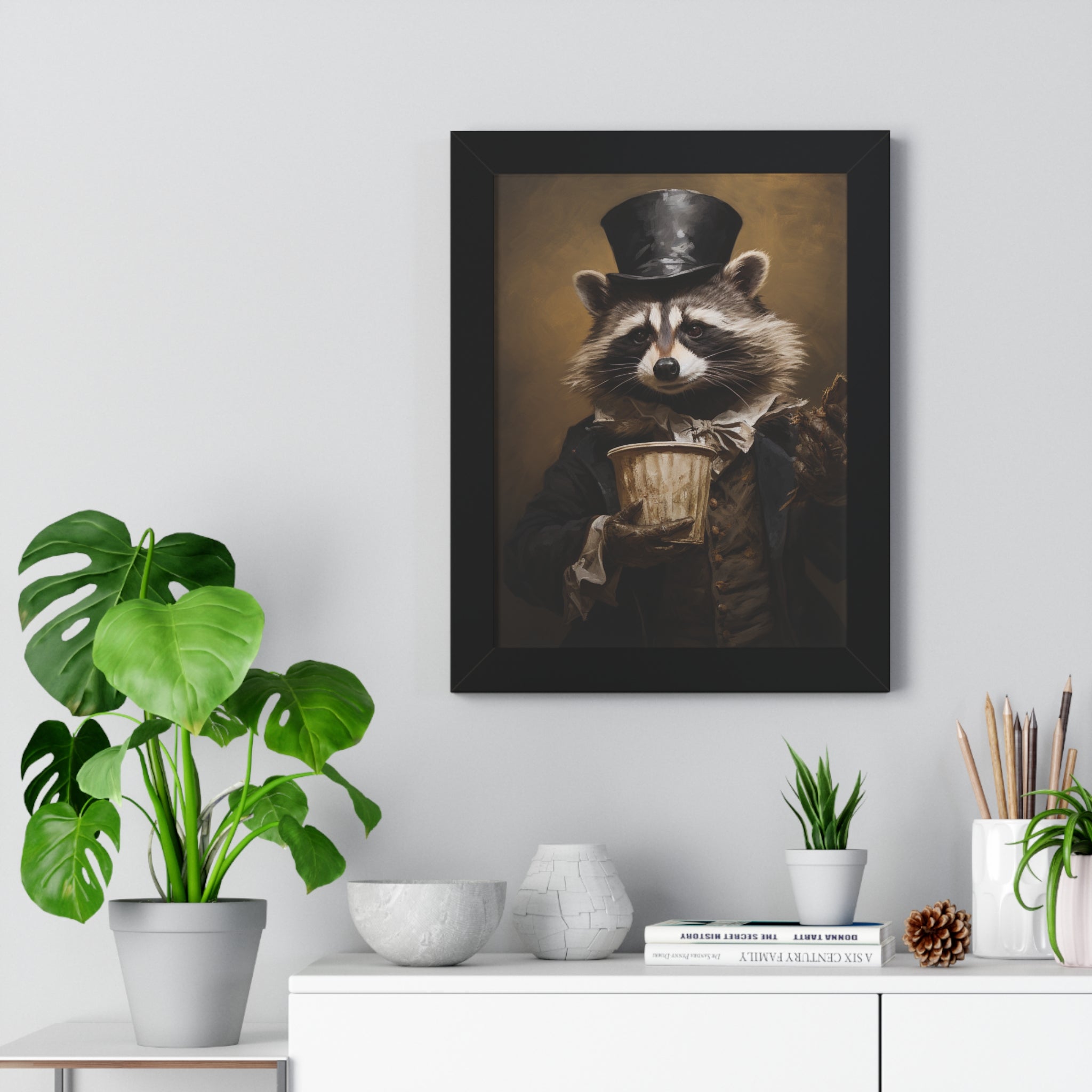 Raccoon trash panda Garbage Man Victorian Portrait - Vintage Style Animal Wall Art