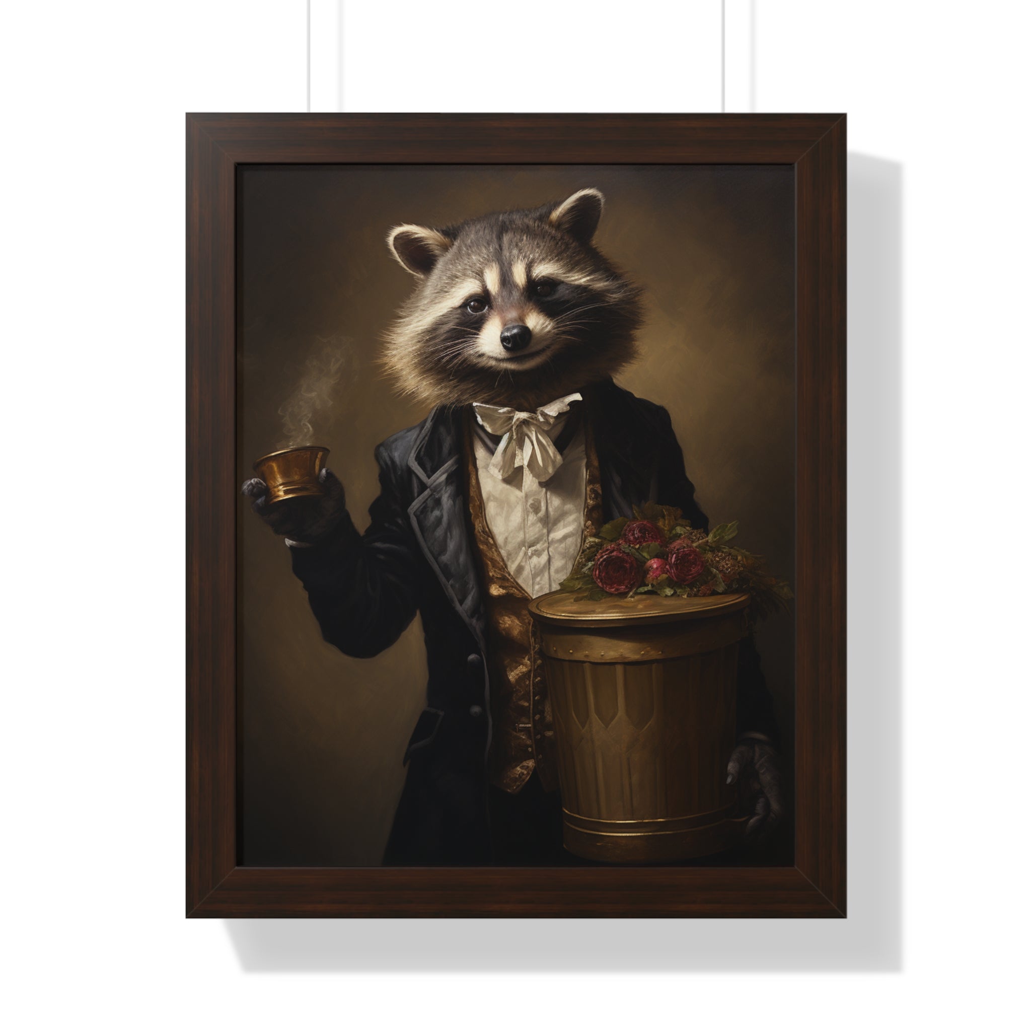 Stylish Raccoon trash panda Garbage Man Victorian Portrait - Vintage Style Animal Wall Art