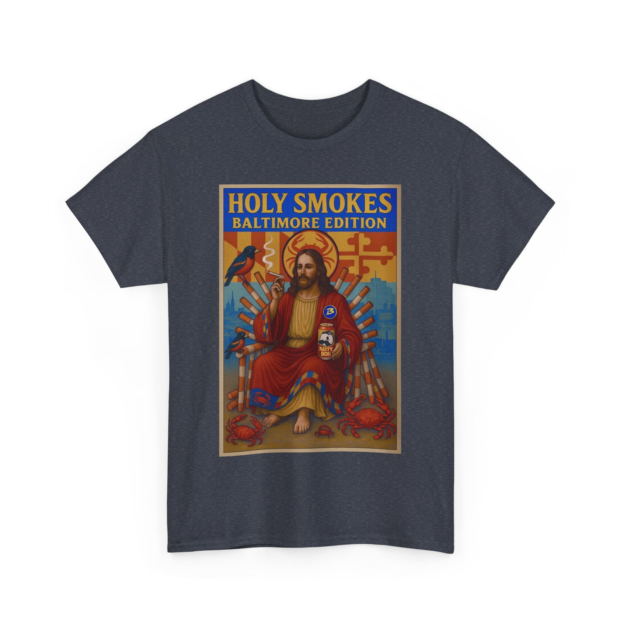 Holy Smokes Baltimore edition Unisex Heavy Cotton Tee - Unique Graphic T-Shirt for Casual Wear