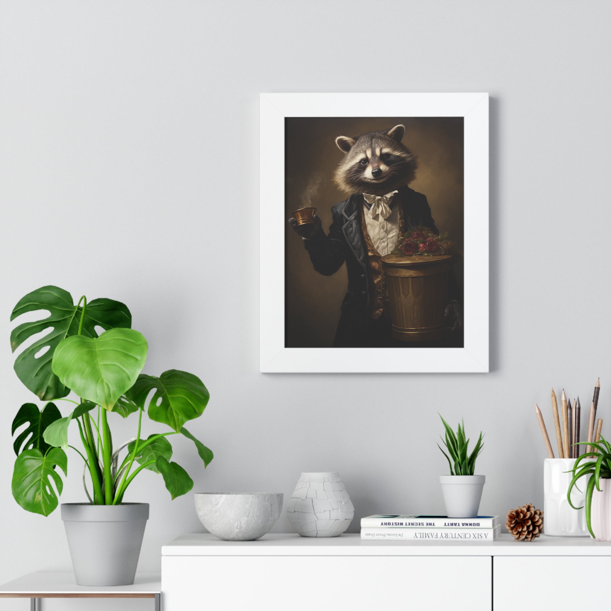 Stylish Raccoon trash panda Garbage Man Victorian Portrait - Vintage Style Animal Wall Art