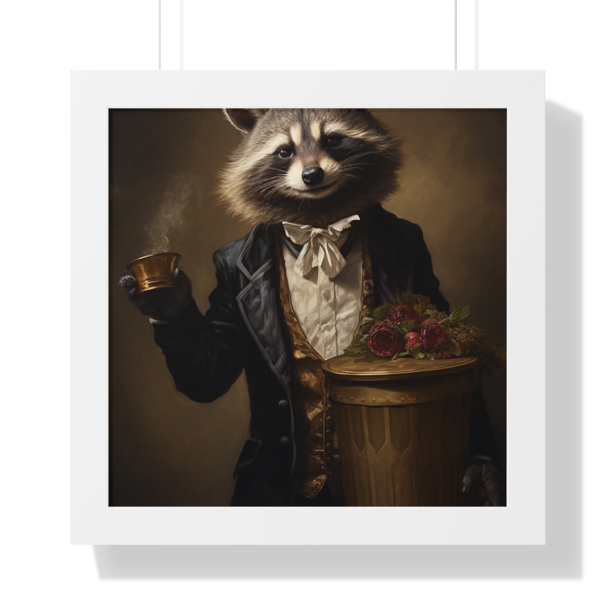 Stylish Raccoon trash panda Garbage Man Victorian Portrait - Vintage Style Animal Wall Art