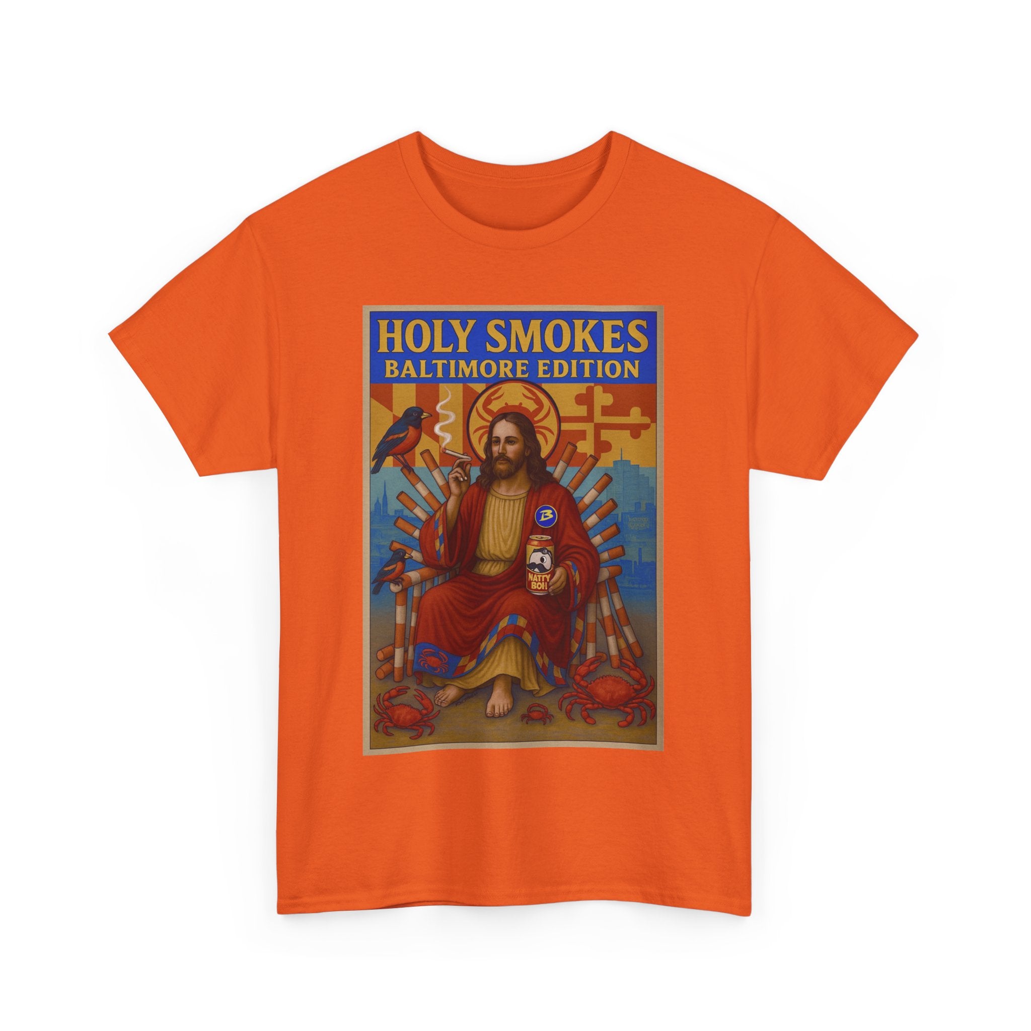 Holy Smokes Baltimore edition Unisex Heavy Cotton Tee - Unique Graphic T-Shirt for Casual Wear