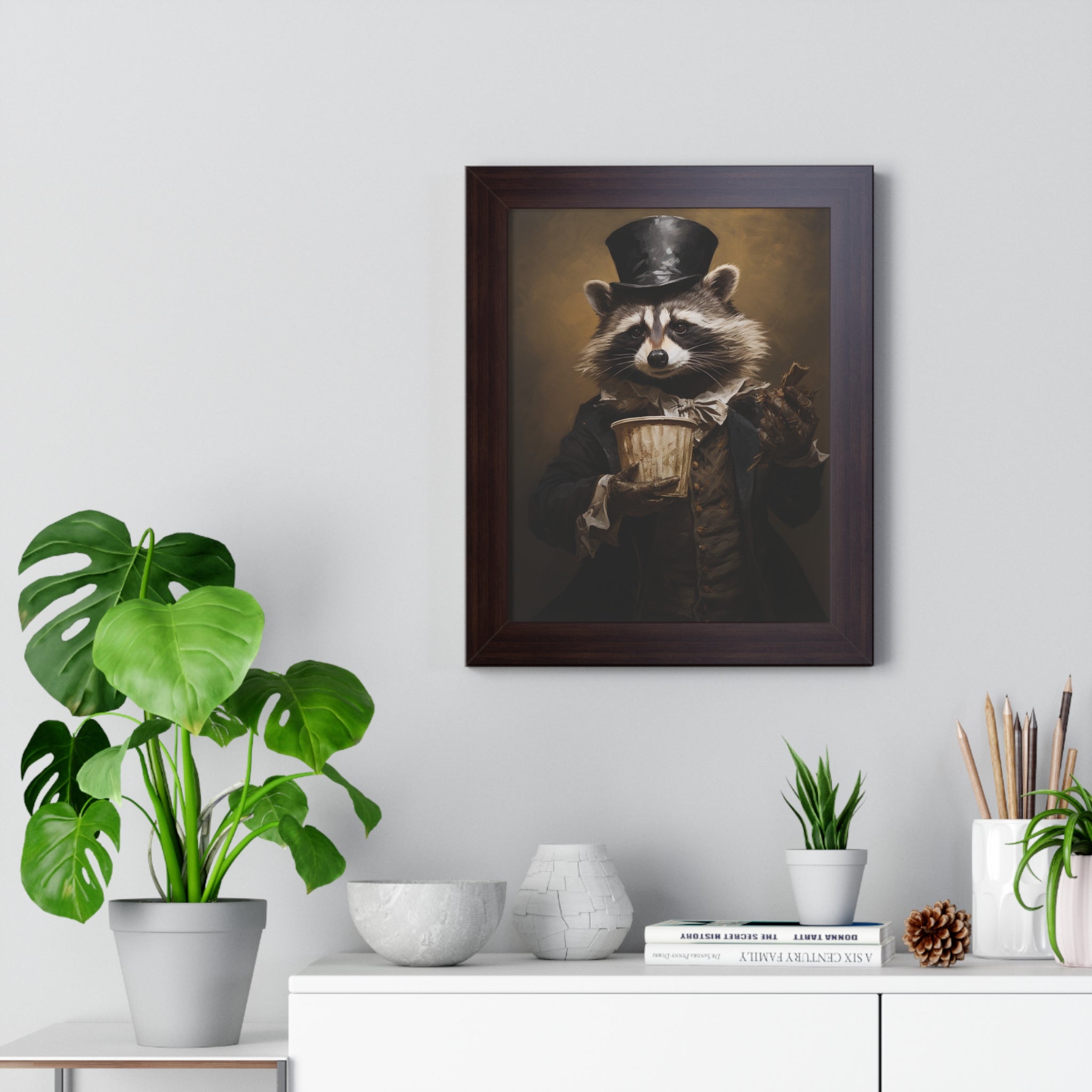 Raccoon trash panda Garbage Man Victorian Portrait - Vintage Style Animal Wall Art