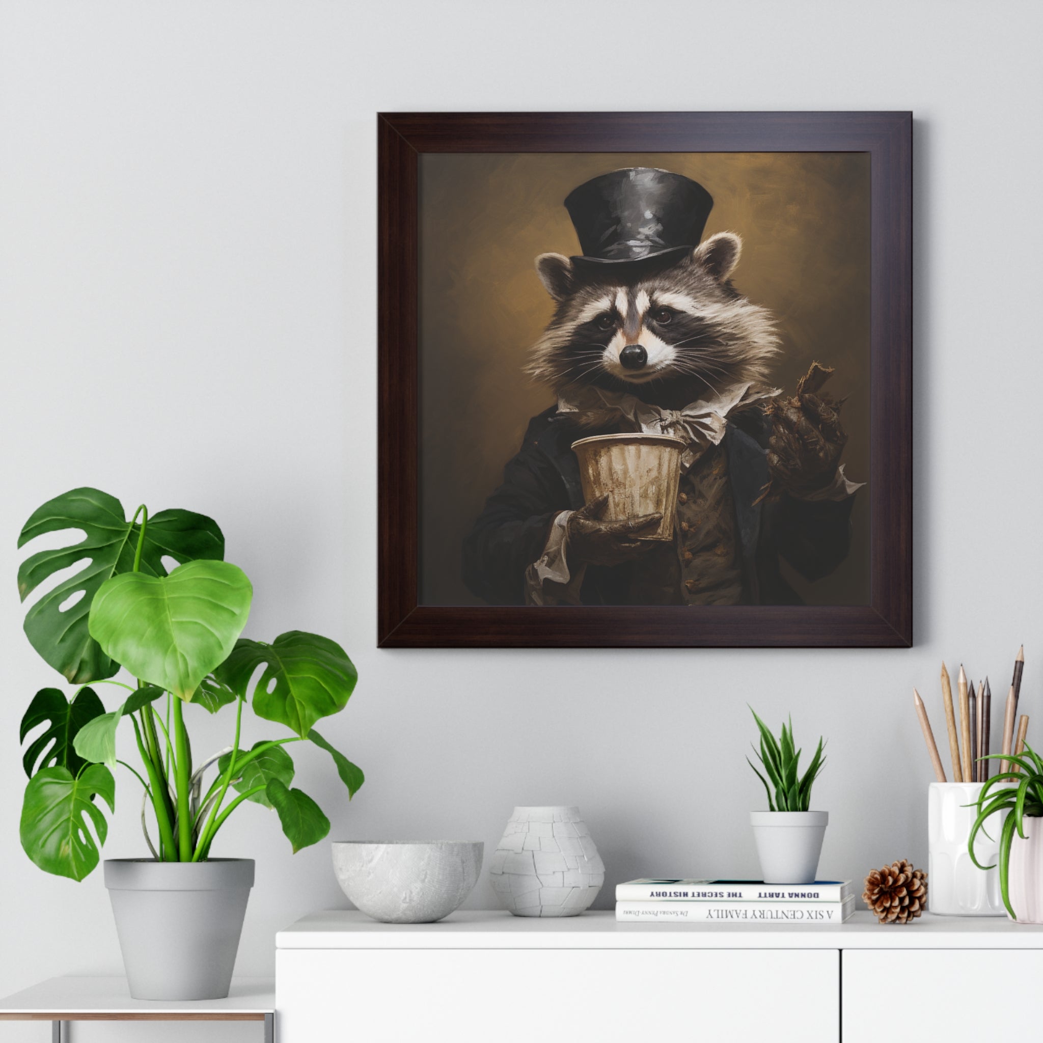 Raccoon trash panda Garbage Man Victorian Portrait - Vintage Style Animal Wall Art