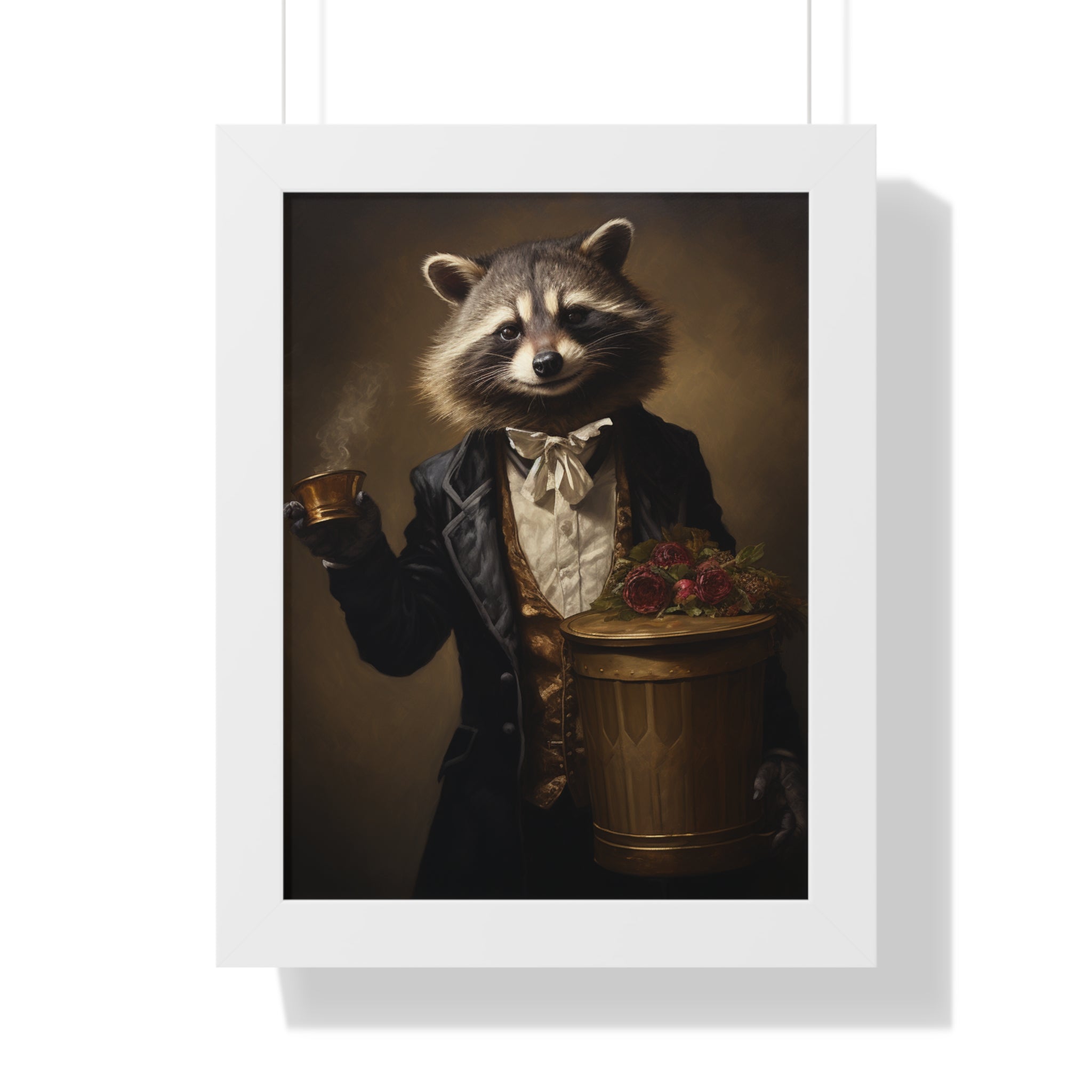 Stylish Raccoon trash panda Garbage Man Victorian Portrait - Vintage Style Animal Wall Art