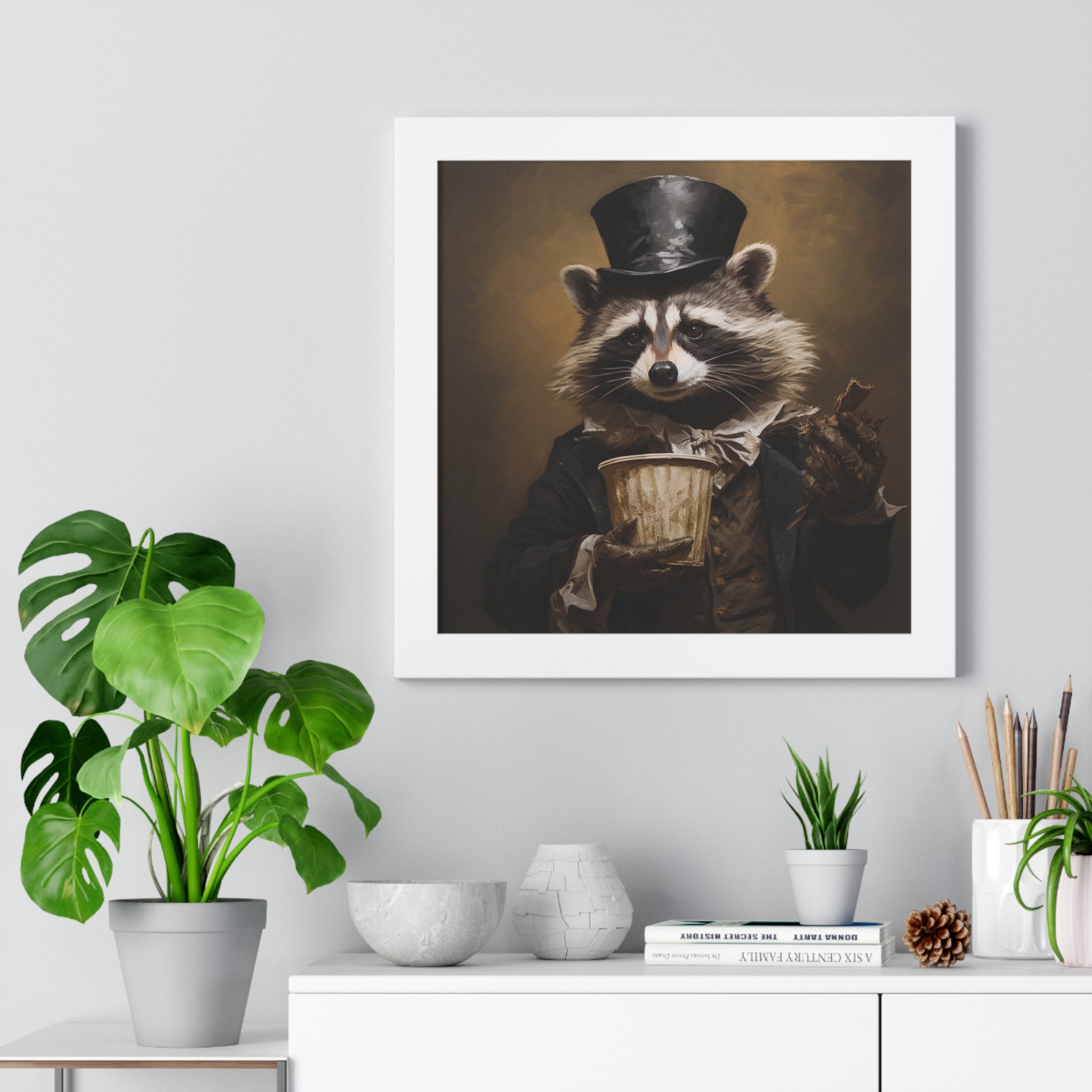 Raccoon trash panda Garbage Man Victorian Portrait - Vintage Style Animal Wall Art