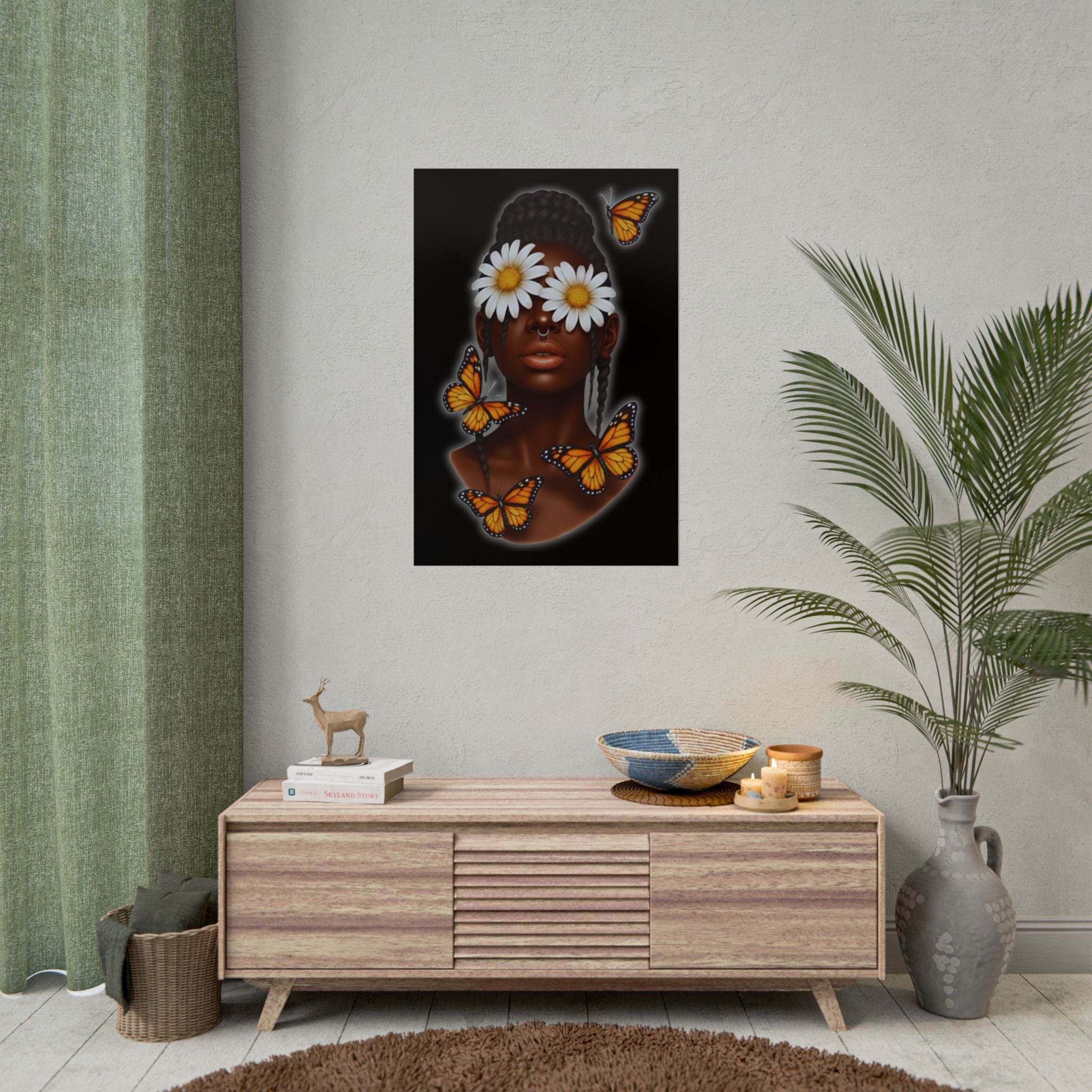 Daisy Butterfly Poster
