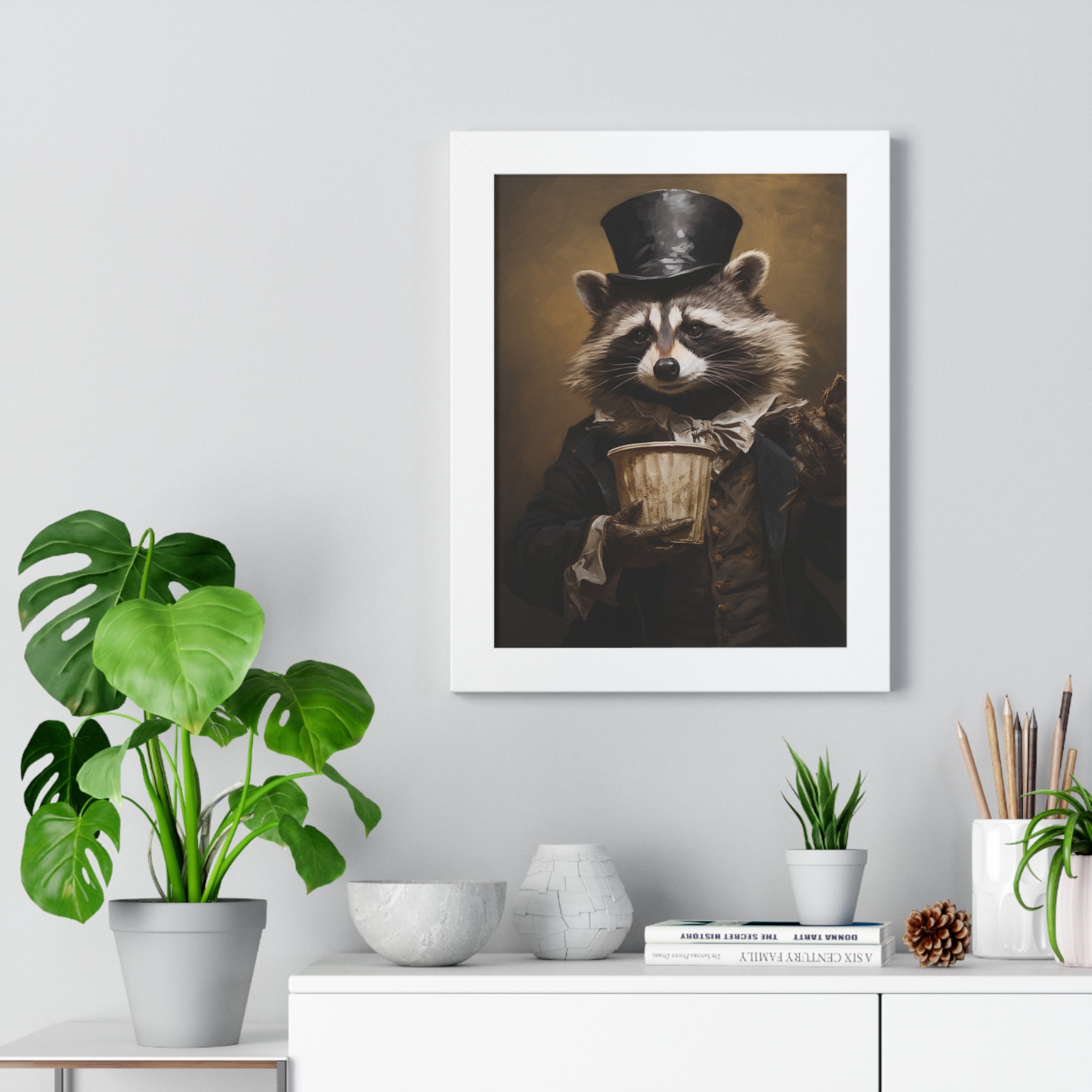 Raccoon trash panda Garbage Man Victorian Portrait - Vintage Style Animal Wall Art
