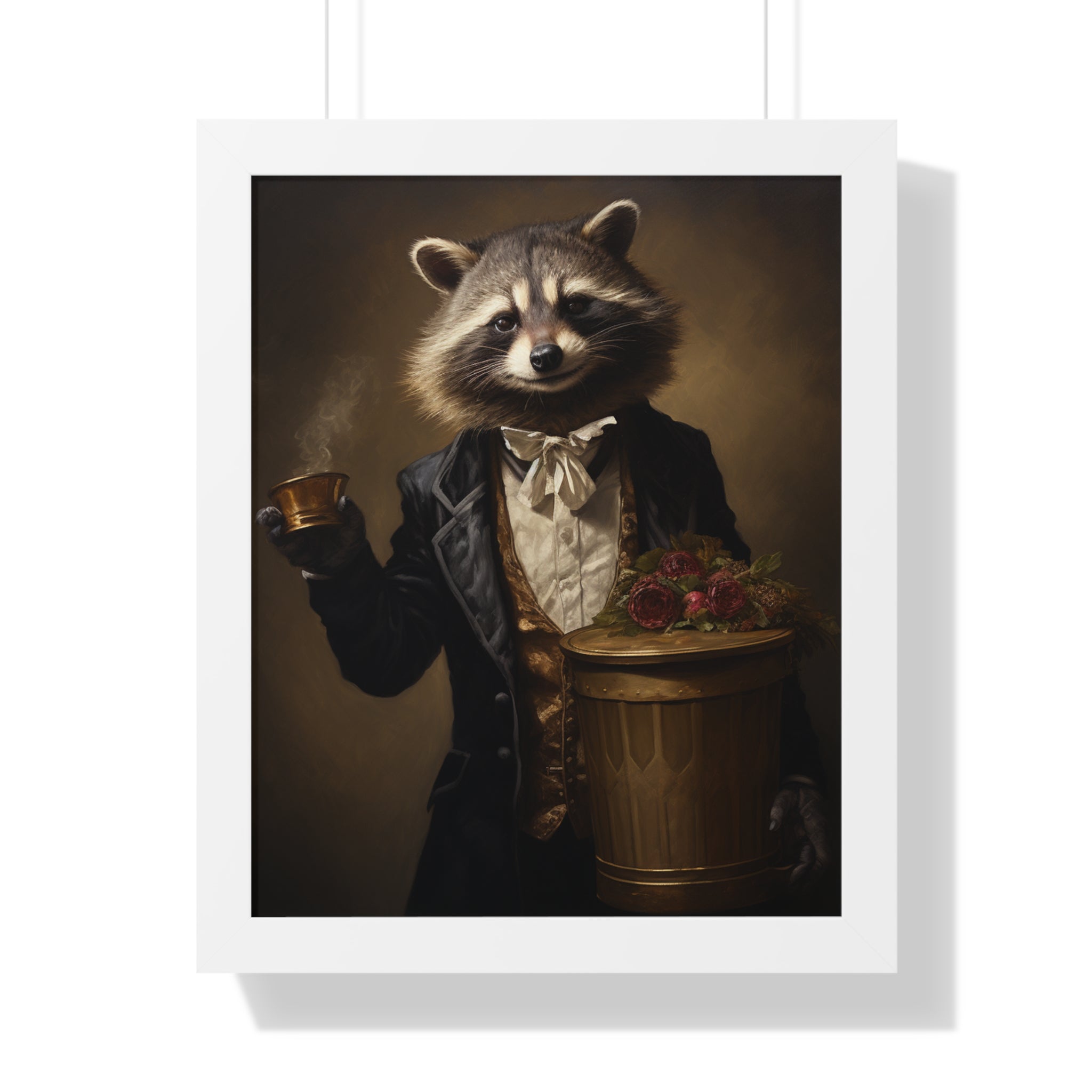 Stylish Raccoon trash panda Garbage Man Victorian Portrait - Vintage Style Animal Wall Art