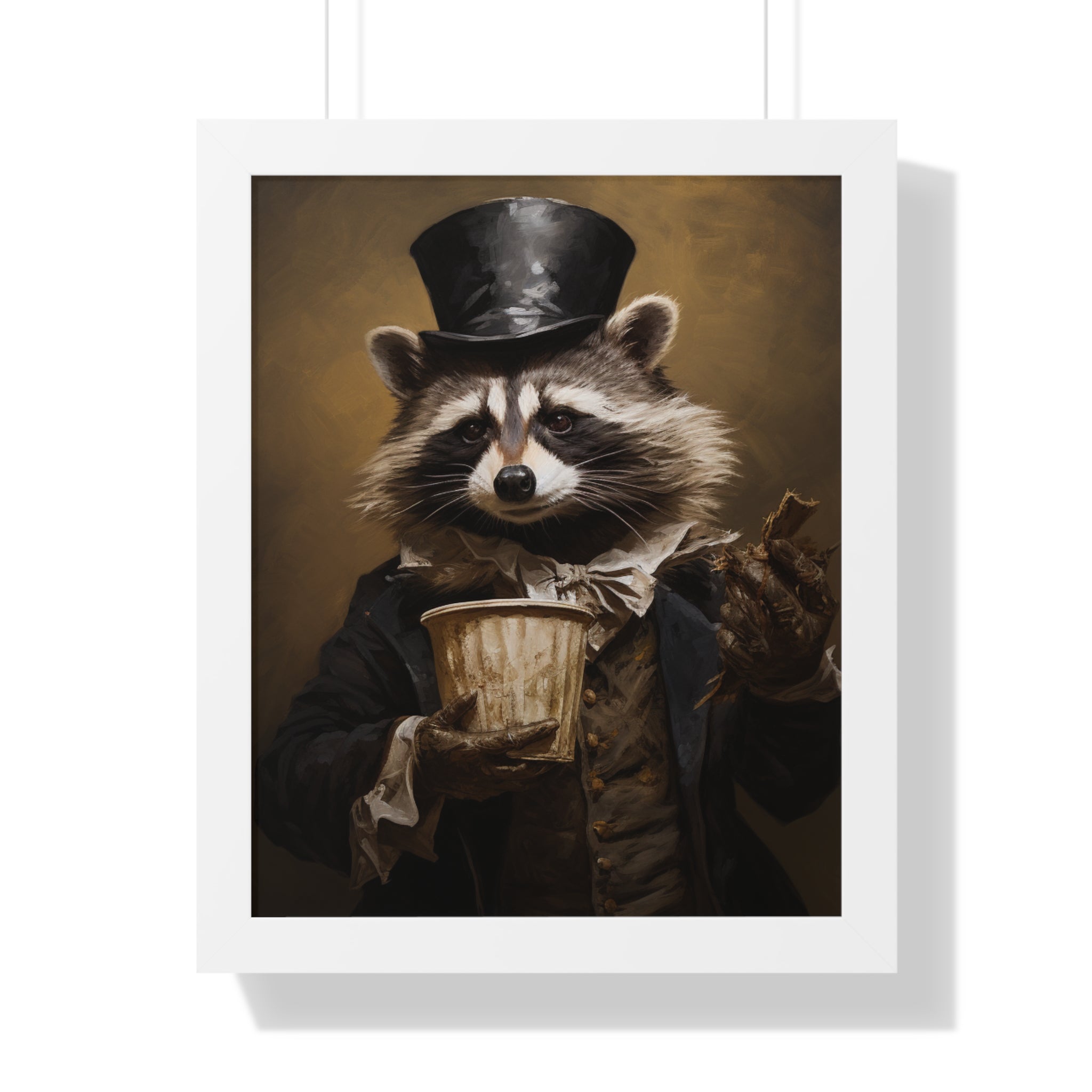 Raccoon trash panda Garbage Man Victorian Portrait - Vintage Style Animal Wall Art
