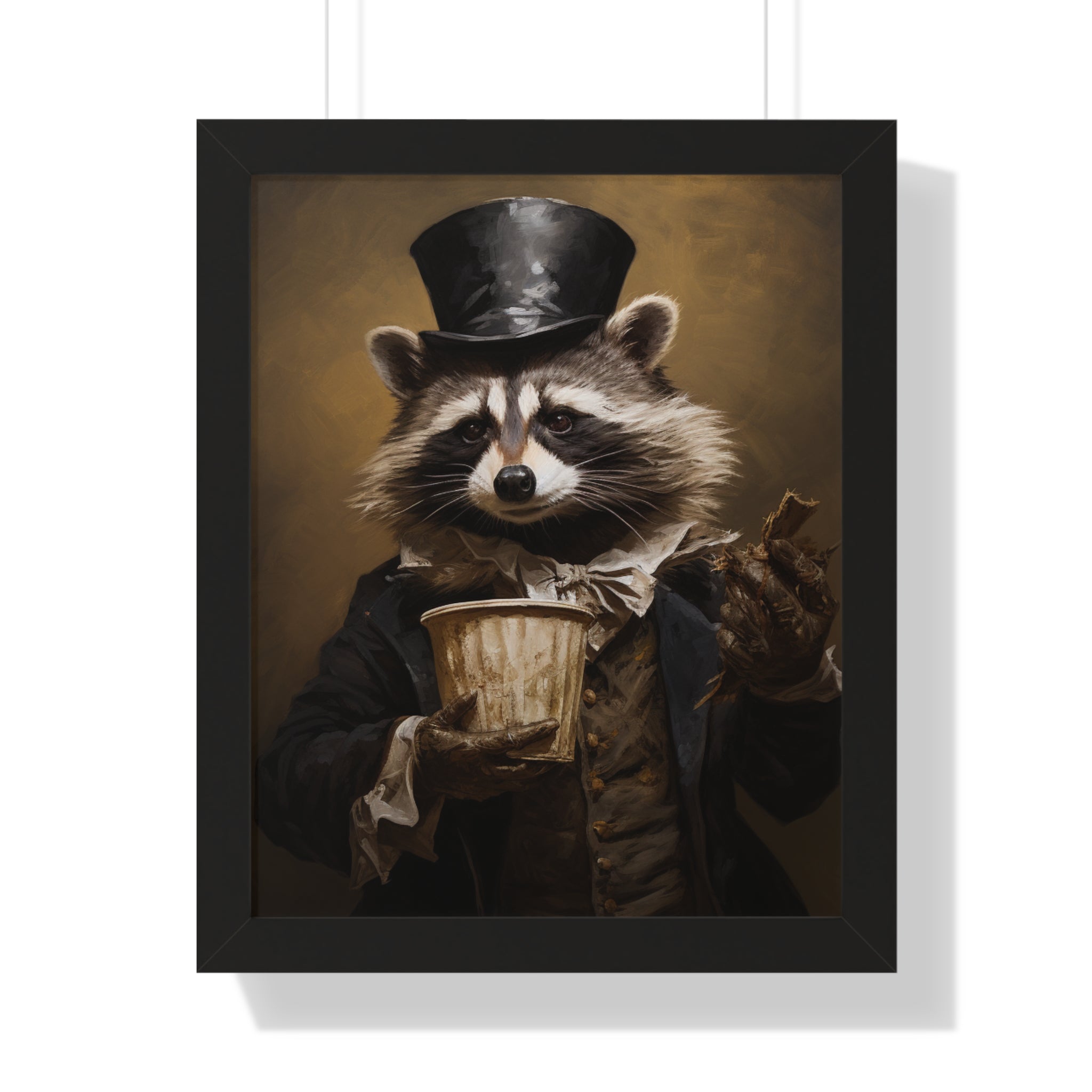 Raccoon trash panda Garbage Man Victorian Portrait - Vintage Style Animal Wall Art