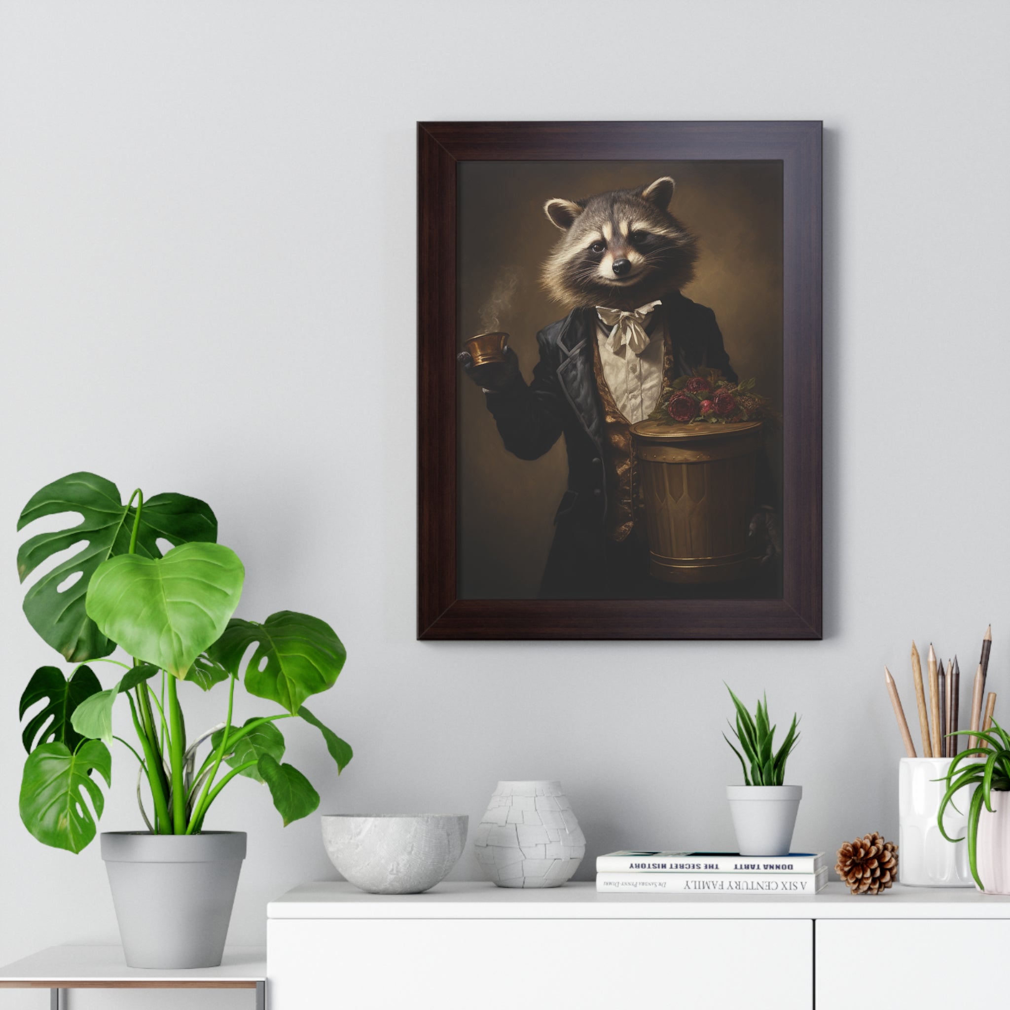 Stylish Raccoon trash panda Garbage Man Victorian Portrait - Vintage Style Animal Wall Art