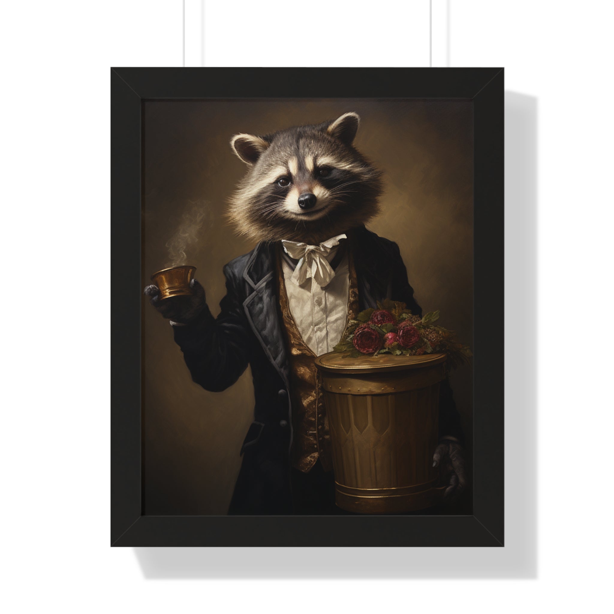 Stylish Raccoon trash panda Garbage Man Victorian Portrait - Vintage Style Animal Wall Art
