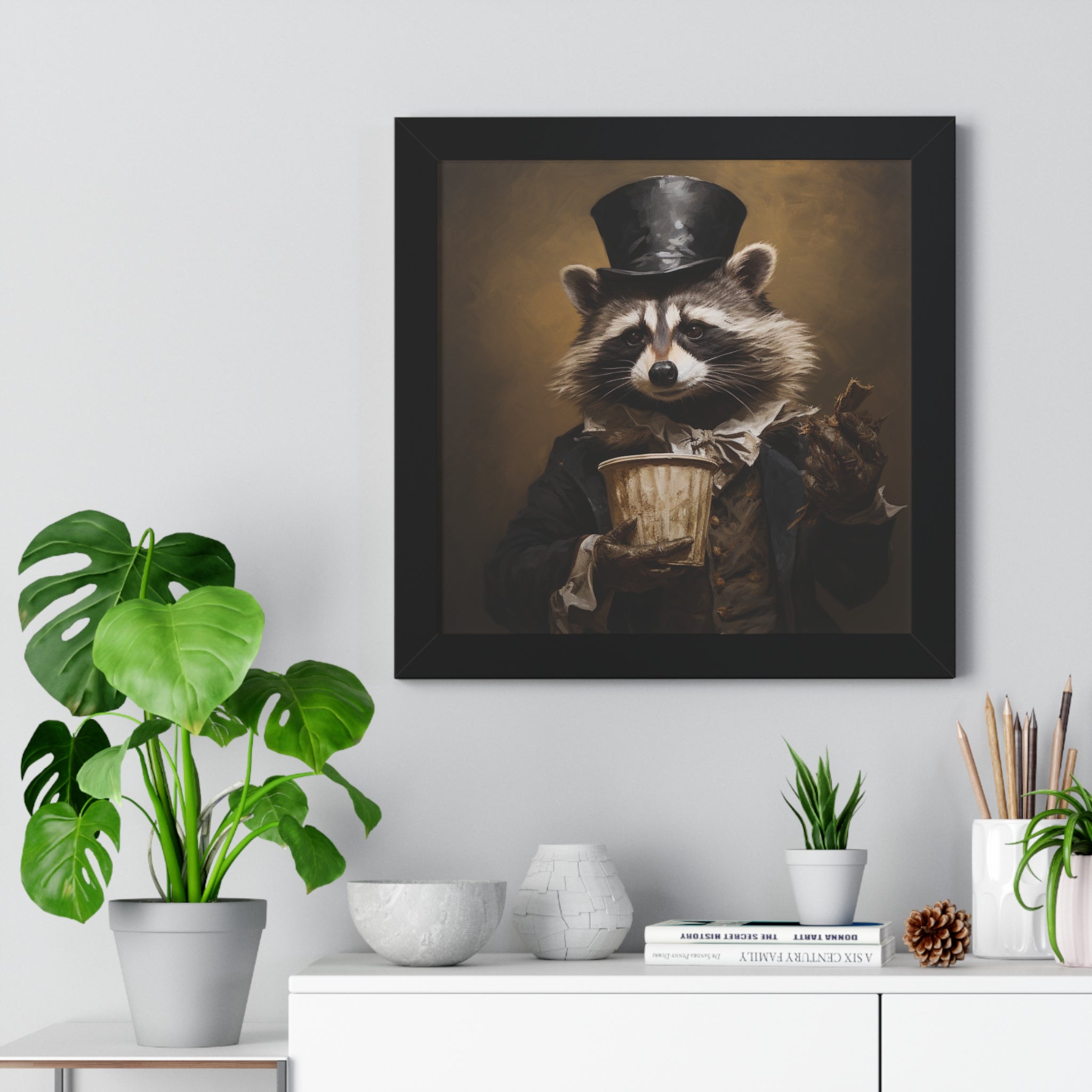 Raccoon trash panda Garbage Man Victorian Portrait - Vintage Style Animal Wall Art