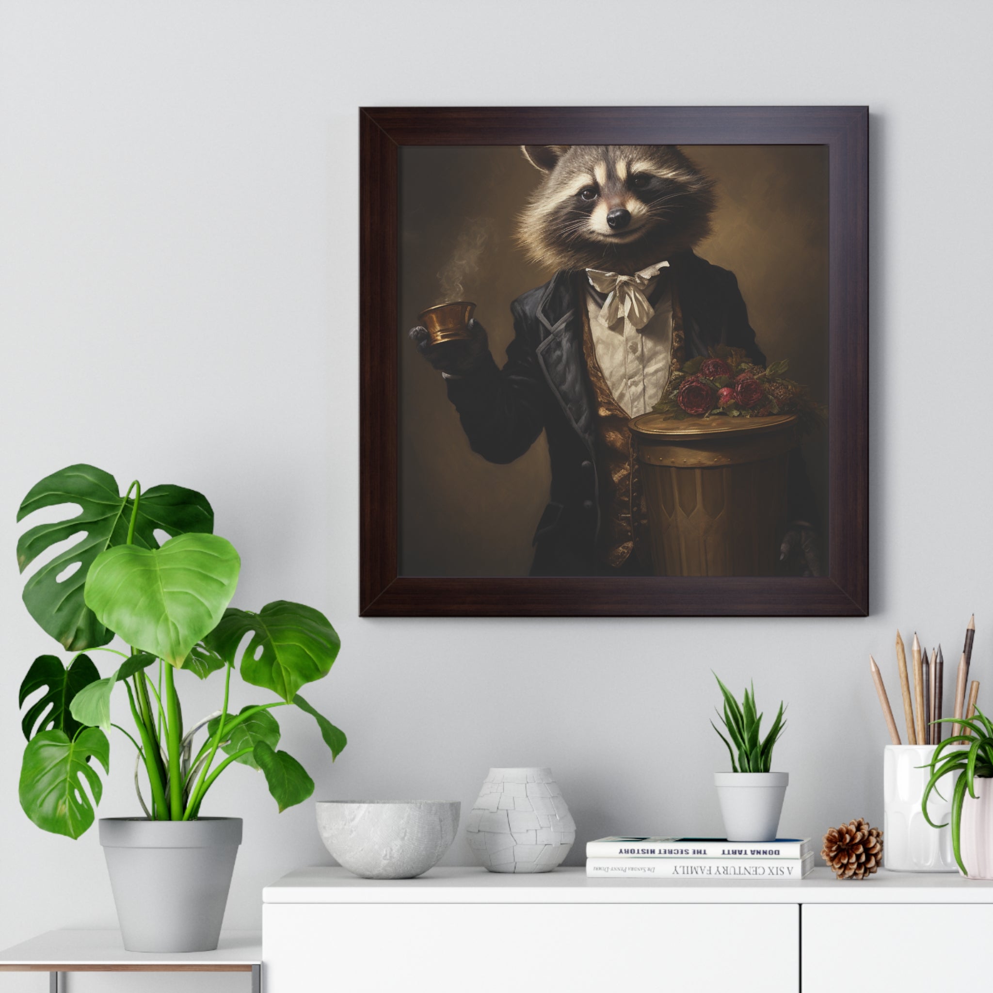 Stylish Raccoon trash panda Garbage Man Victorian Portrait - Vintage Style Animal Wall Art