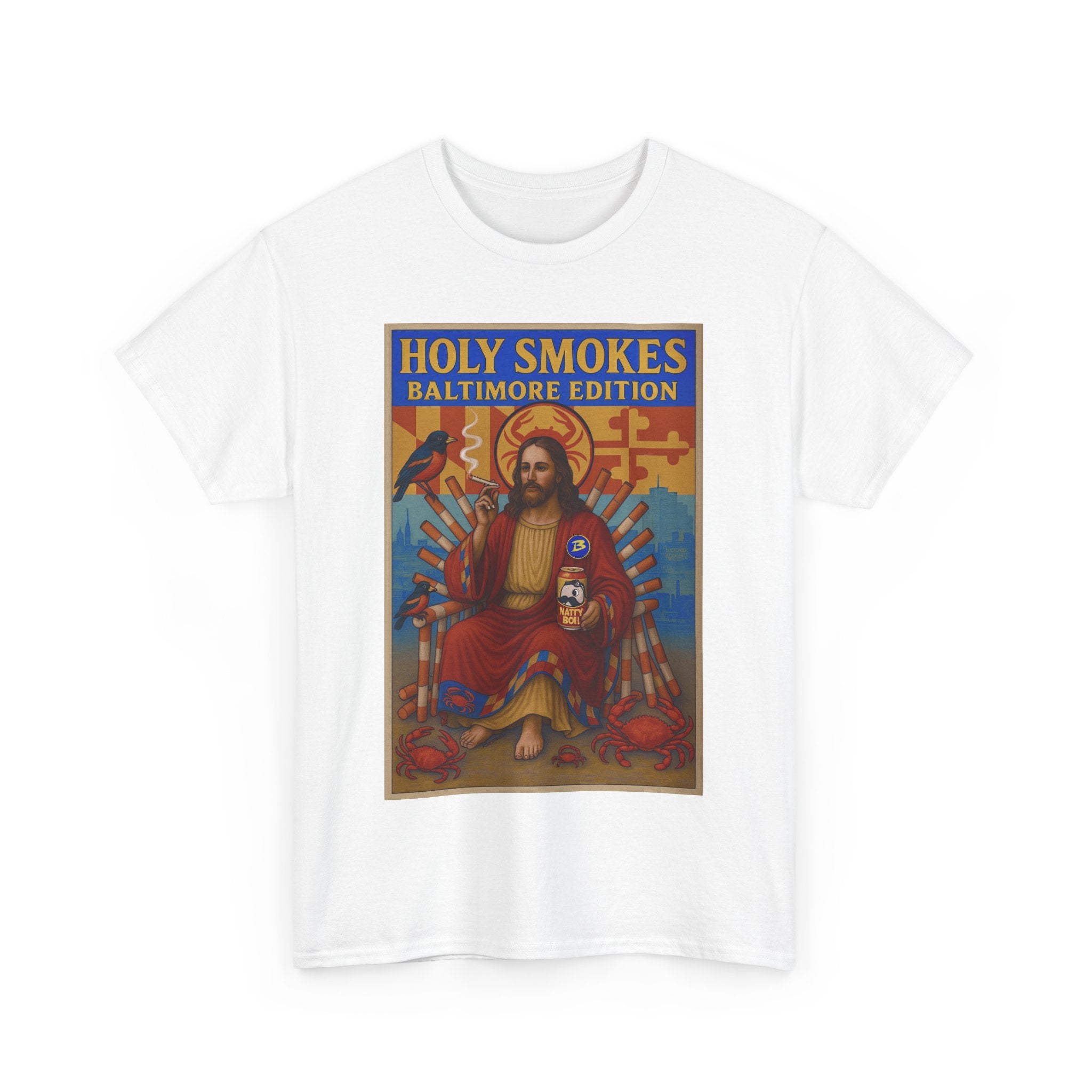 Holy Smokes Baltimore edition Unisex Heavy Cotton Tee - Unique Graphic T-Shirt for Casual Wear