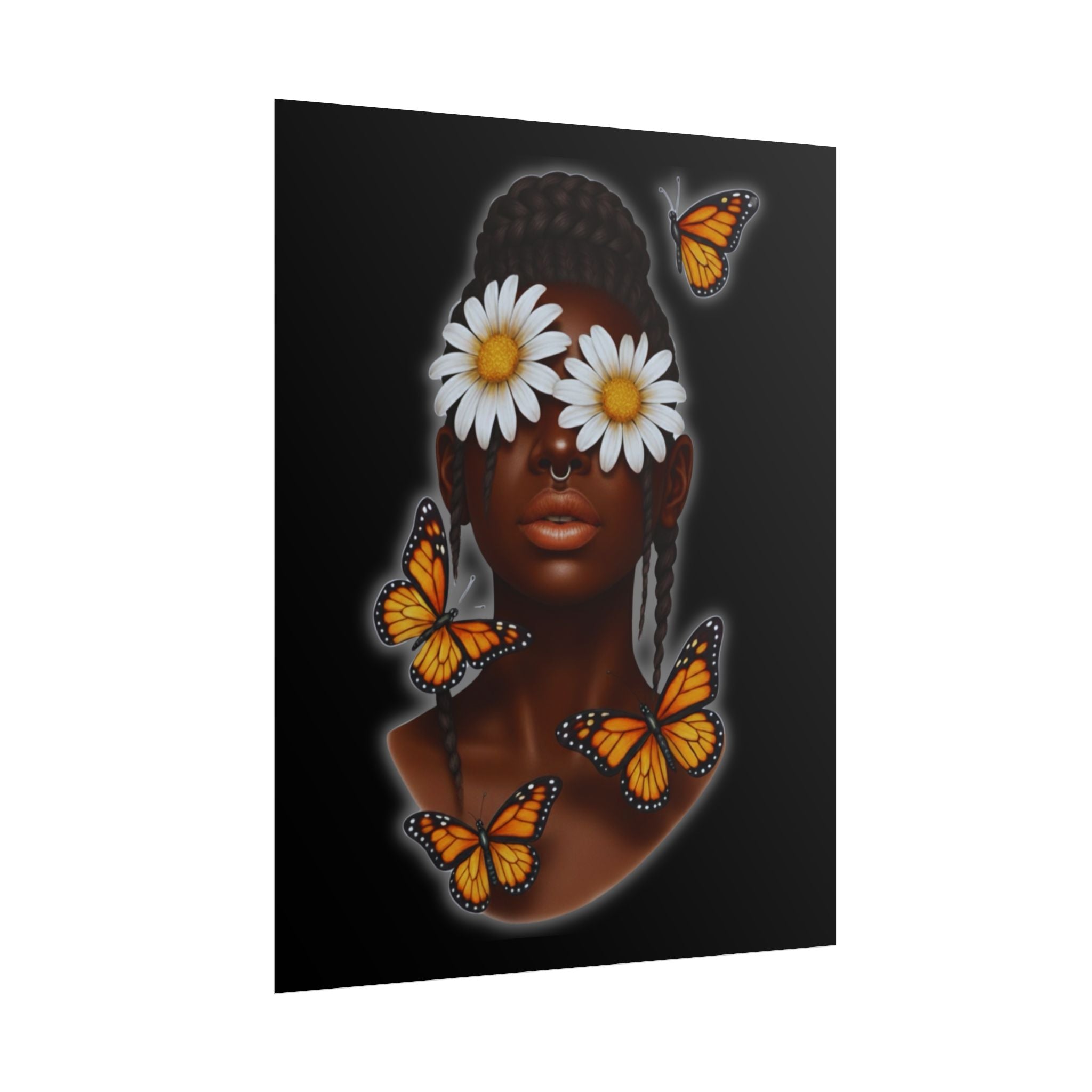 Daisy Butterfly Poster