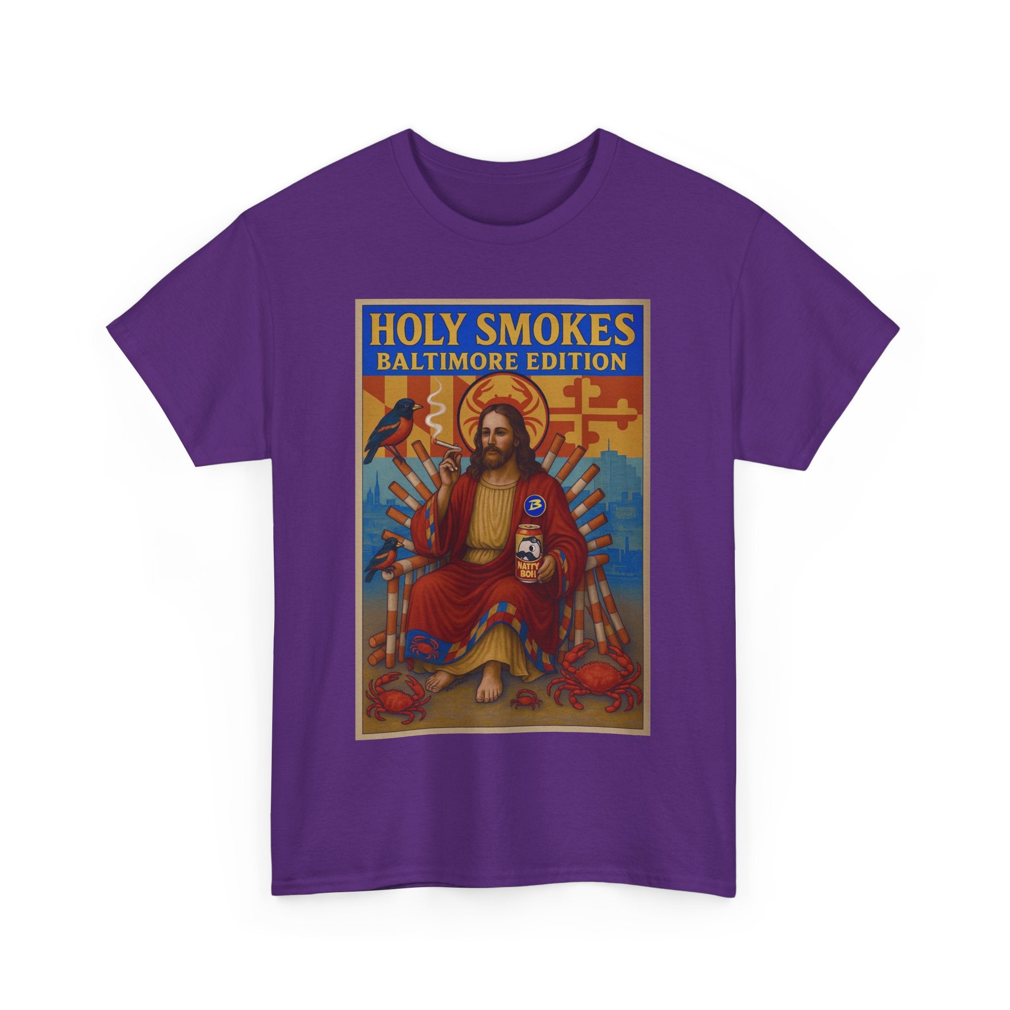 Holy Smokes Baltimore edition Unisex Heavy Cotton Tee - Unique Graphic T-Shirt for Casual Wear