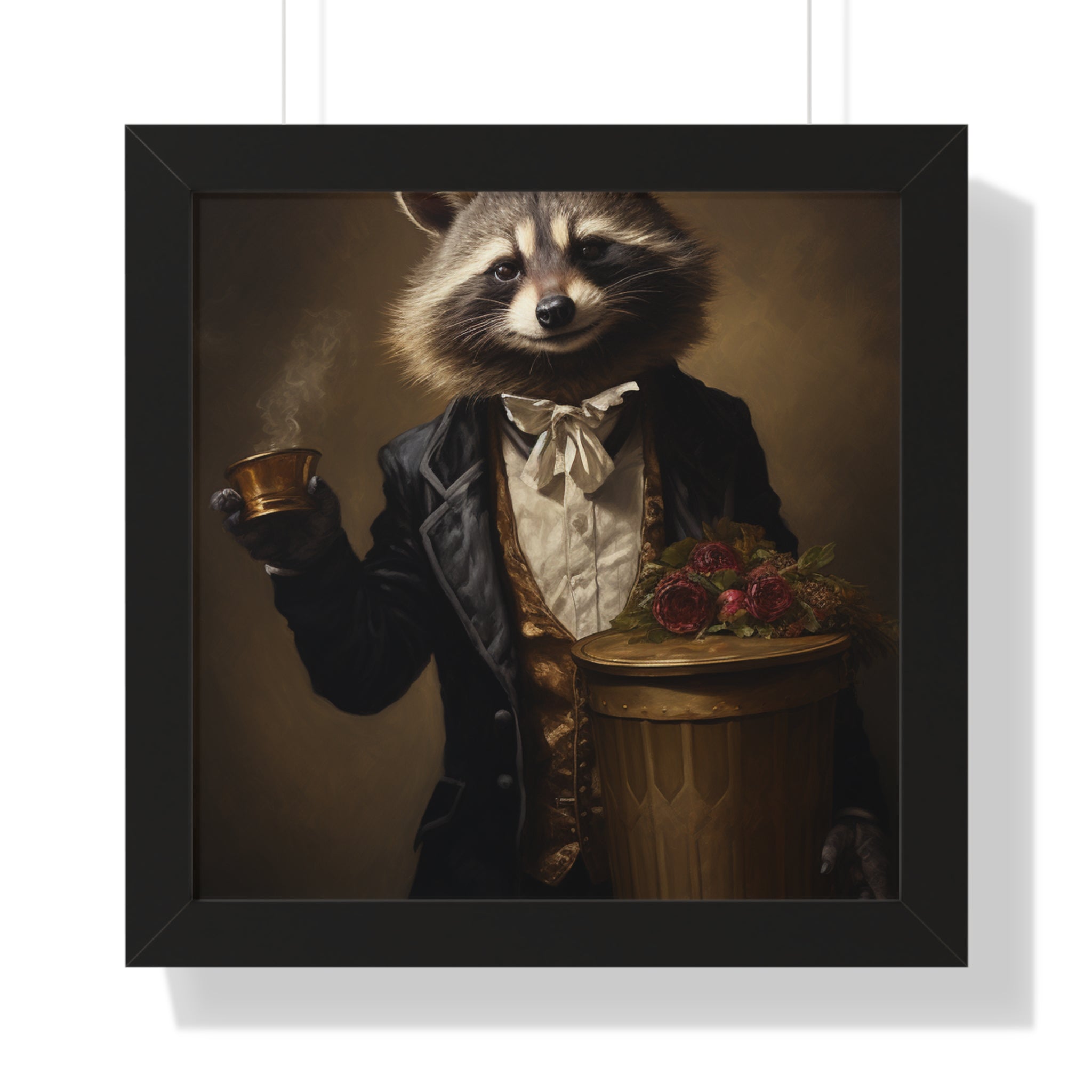 Stylish Raccoon trash panda Garbage Man Victorian Portrait - Vintage Style Animal Wall Art