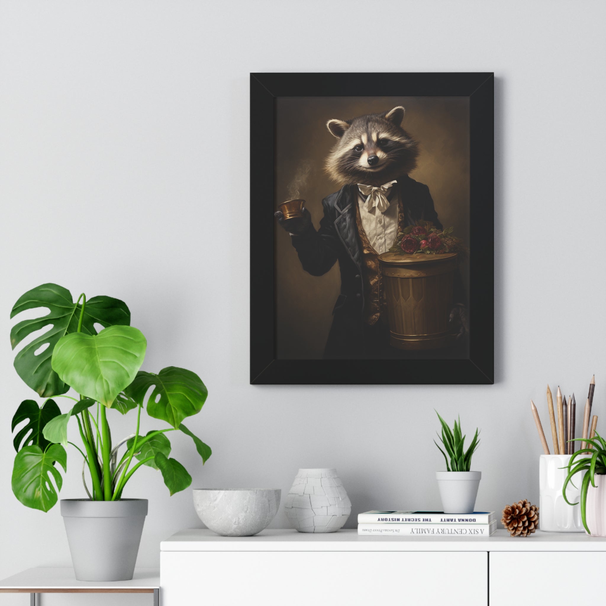 Stylish Raccoon trash panda Garbage Man Victorian Portrait - Vintage Style Animal Wall Art