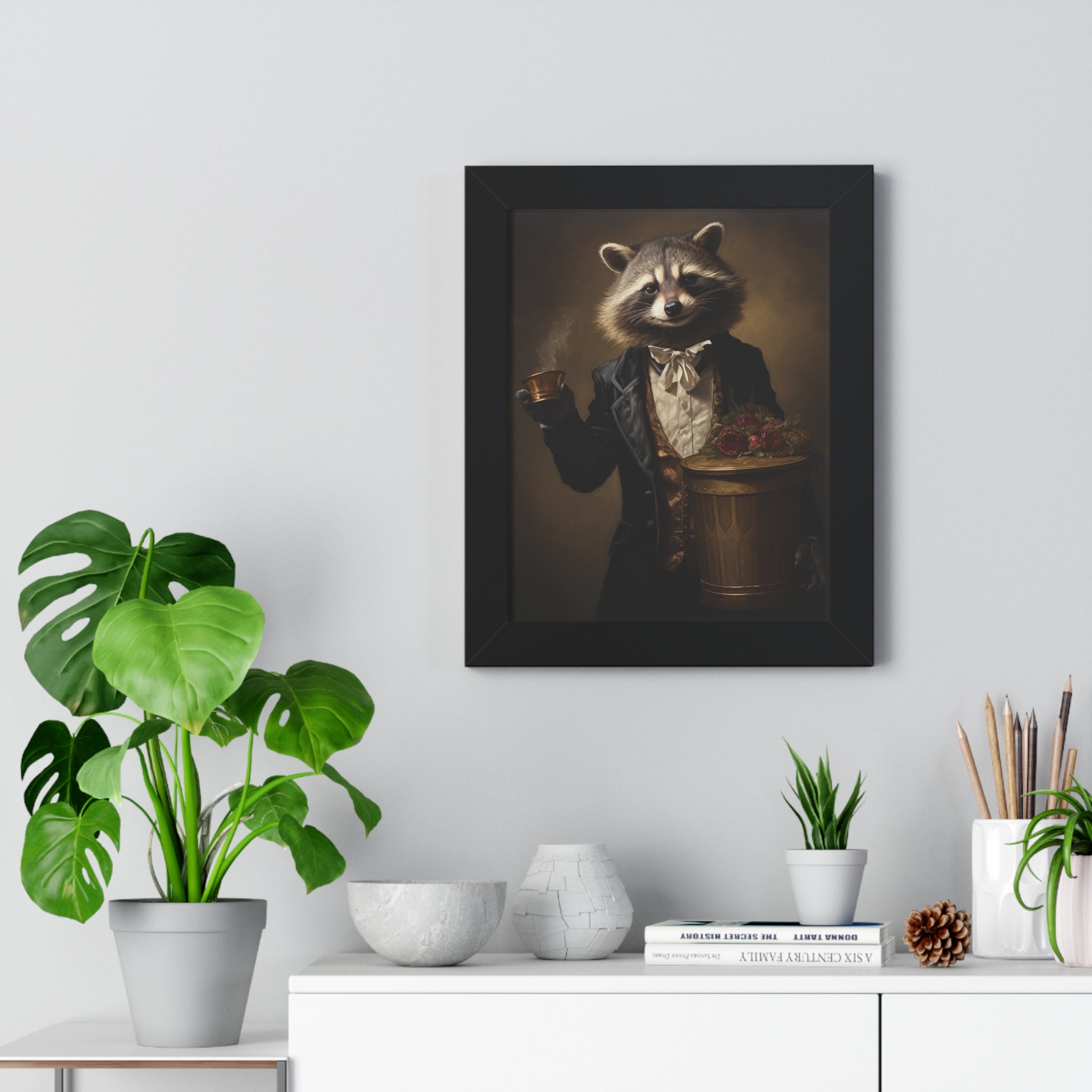 Stylish Raccoon trash panda Garbage Man Victorian Portrait - Vintage Style Animal Wall Art