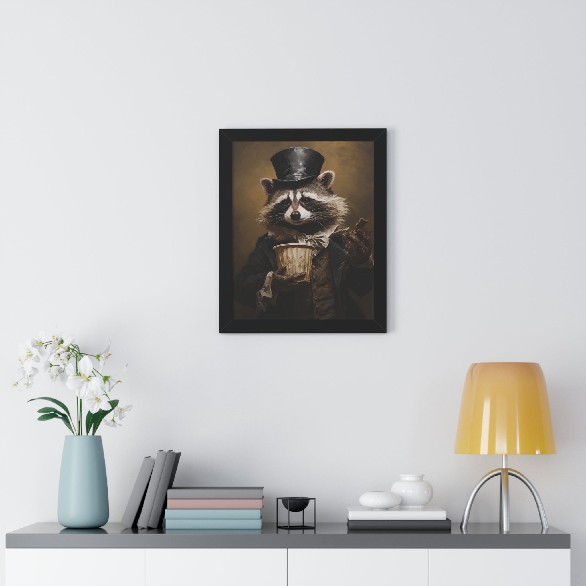 Raccoon trash panda Garbage Man Victorian Portrait - Vintage Style Animal Wall Art