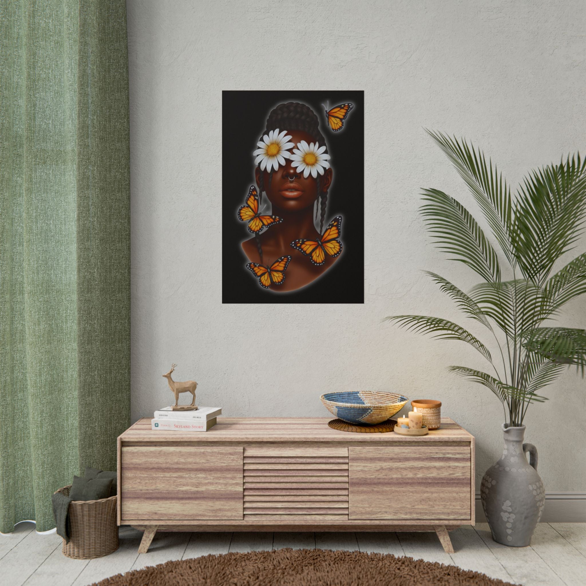 Daisy Butterfly Poster