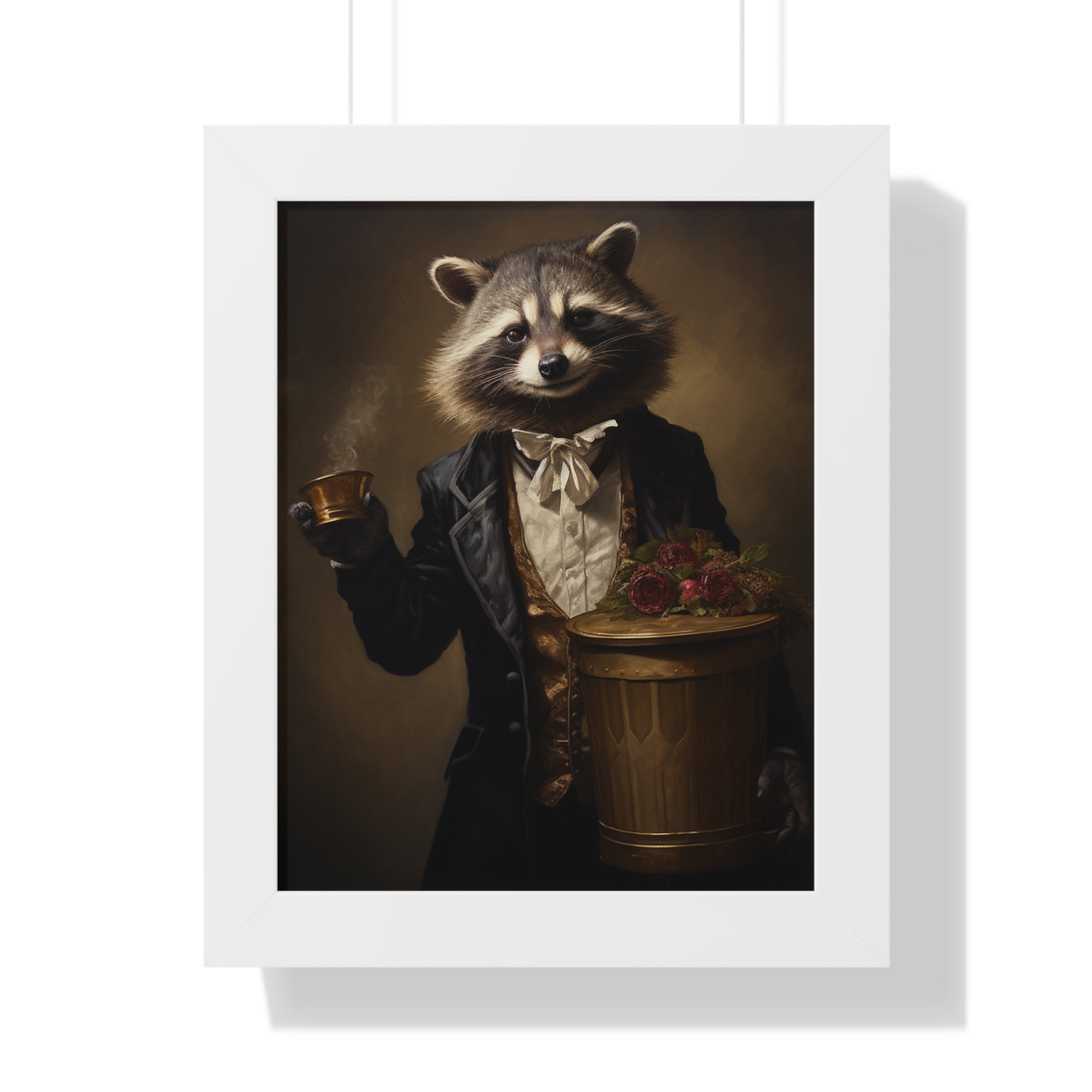 Stylish Raccoon trash panda Garbage Man Victorian Portrait - Vintage Style Animal Wall Art