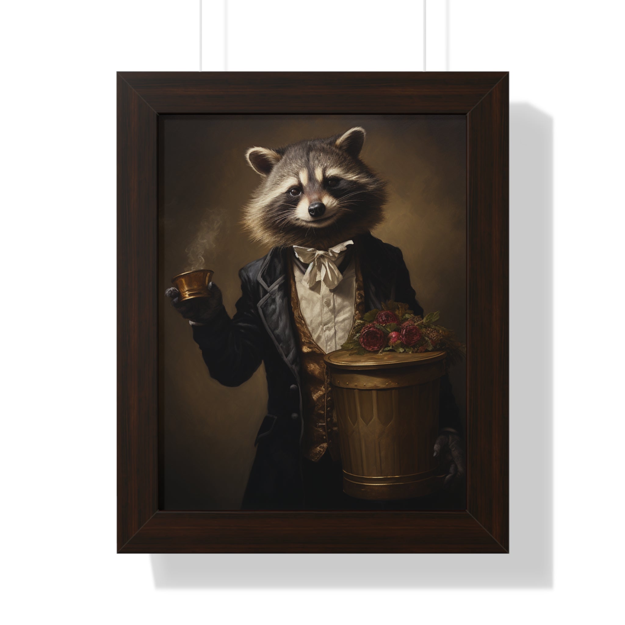 Stylish Raccoon trash panda Garbage Man Victorian Portrait - Vintage Style Animal Wall Art