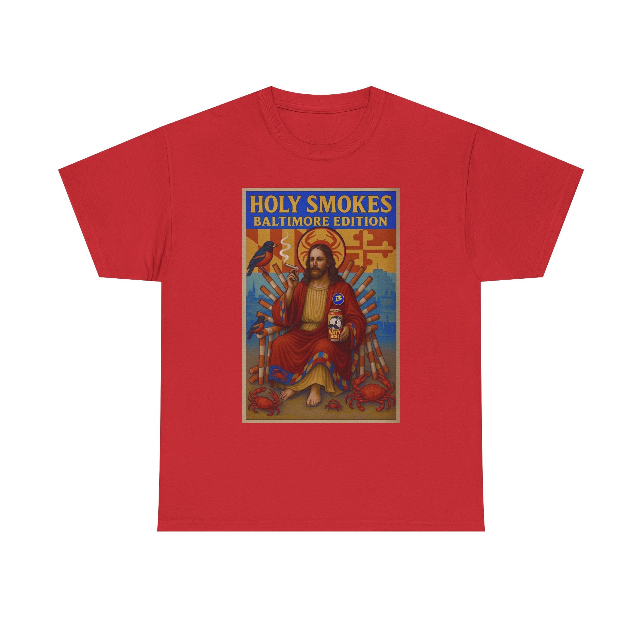 Holy Smokes Baltimore edition Unisex Heavy Cotton Tee - Unique Graphic T-Shirt for Casual Wear