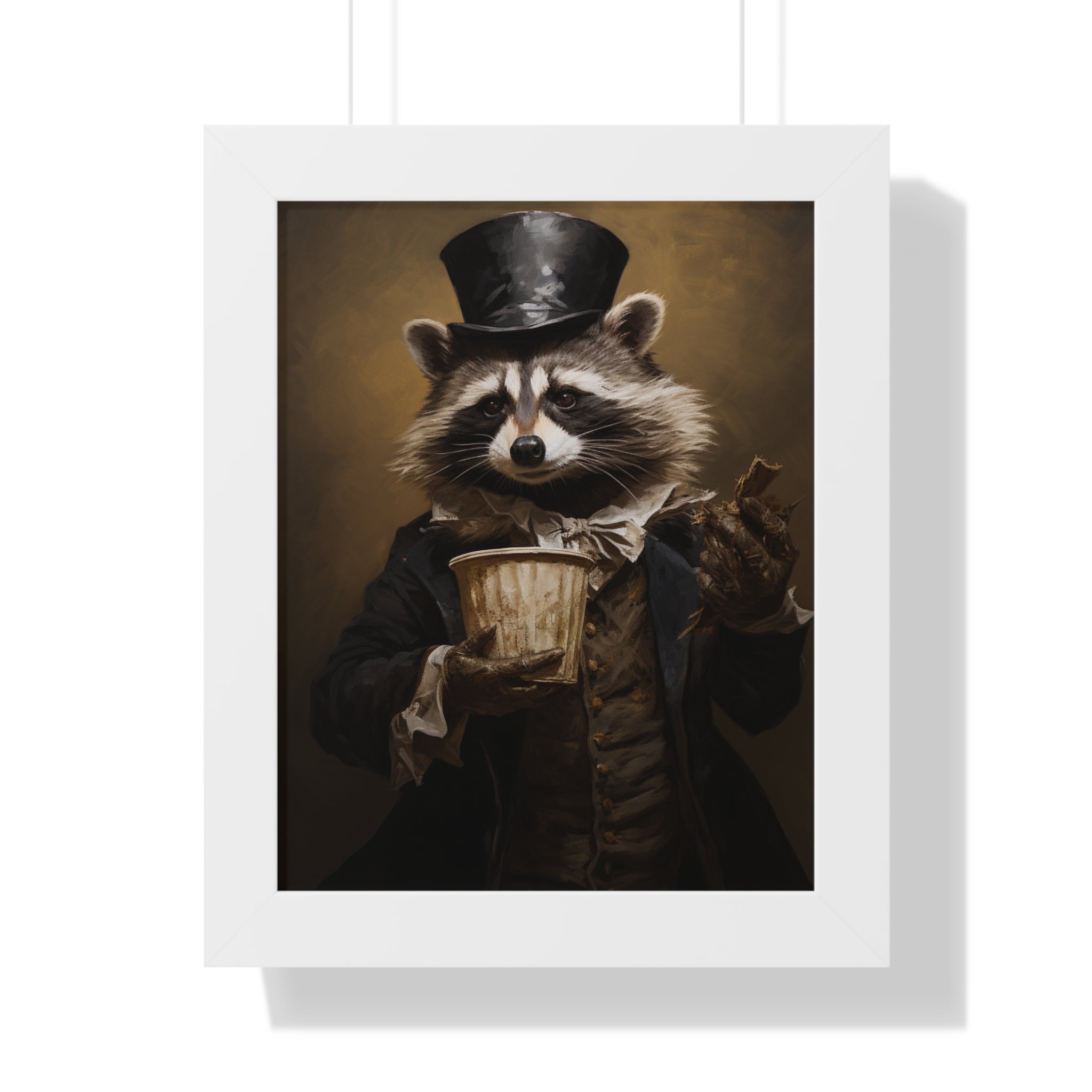 Raccoon trash panda Garbage Man Victorian Portrait - Vintage Style Animal Wall Art