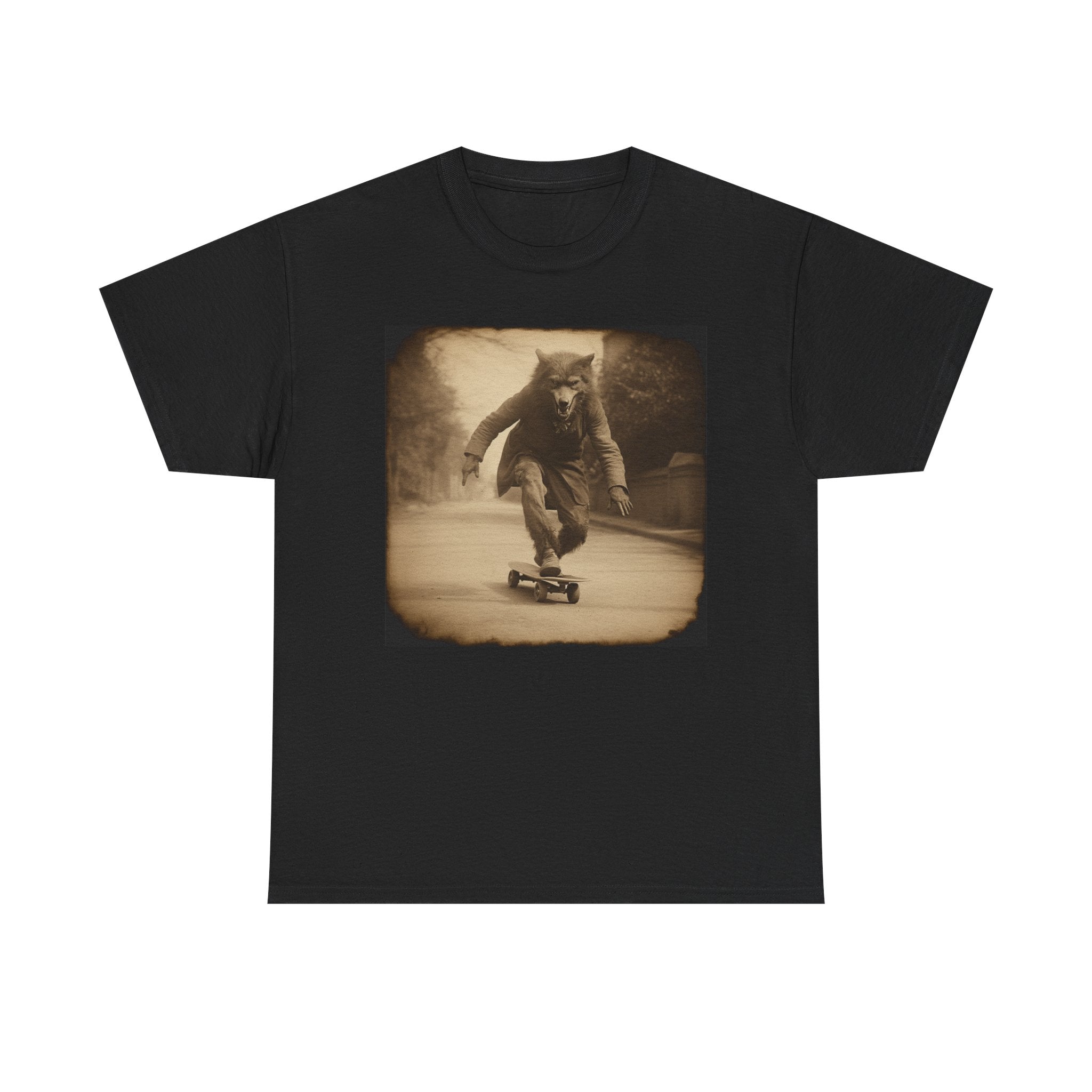 halloween shirt,Werewolf on skatebord, Vintage photography unisex shirt