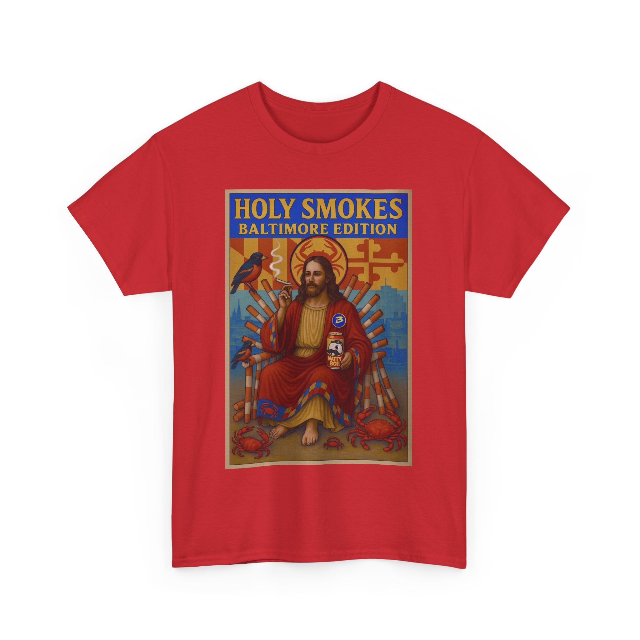 Holy Smokes Baltimore edition Unisex Heavy Cotton Tee - Unique Graphic T-Shirt for Casual Wear