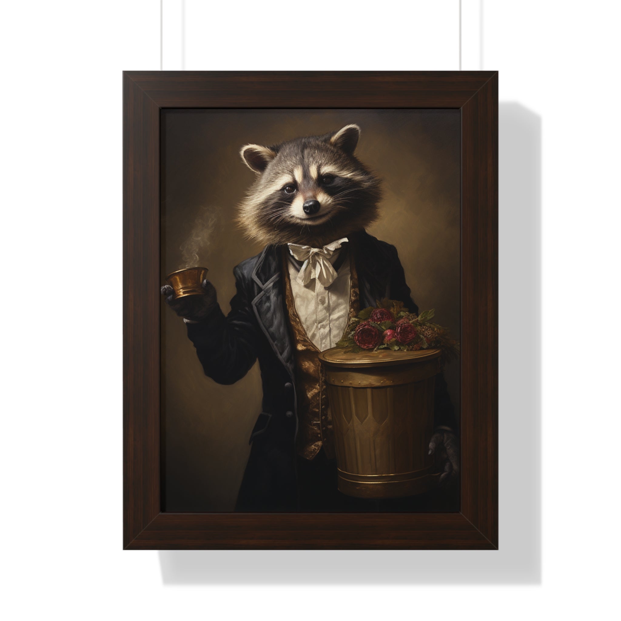 Stylish Raccoon trash panda Garbage Man Victorian Portrait - Vintage Style Animal Wall Art