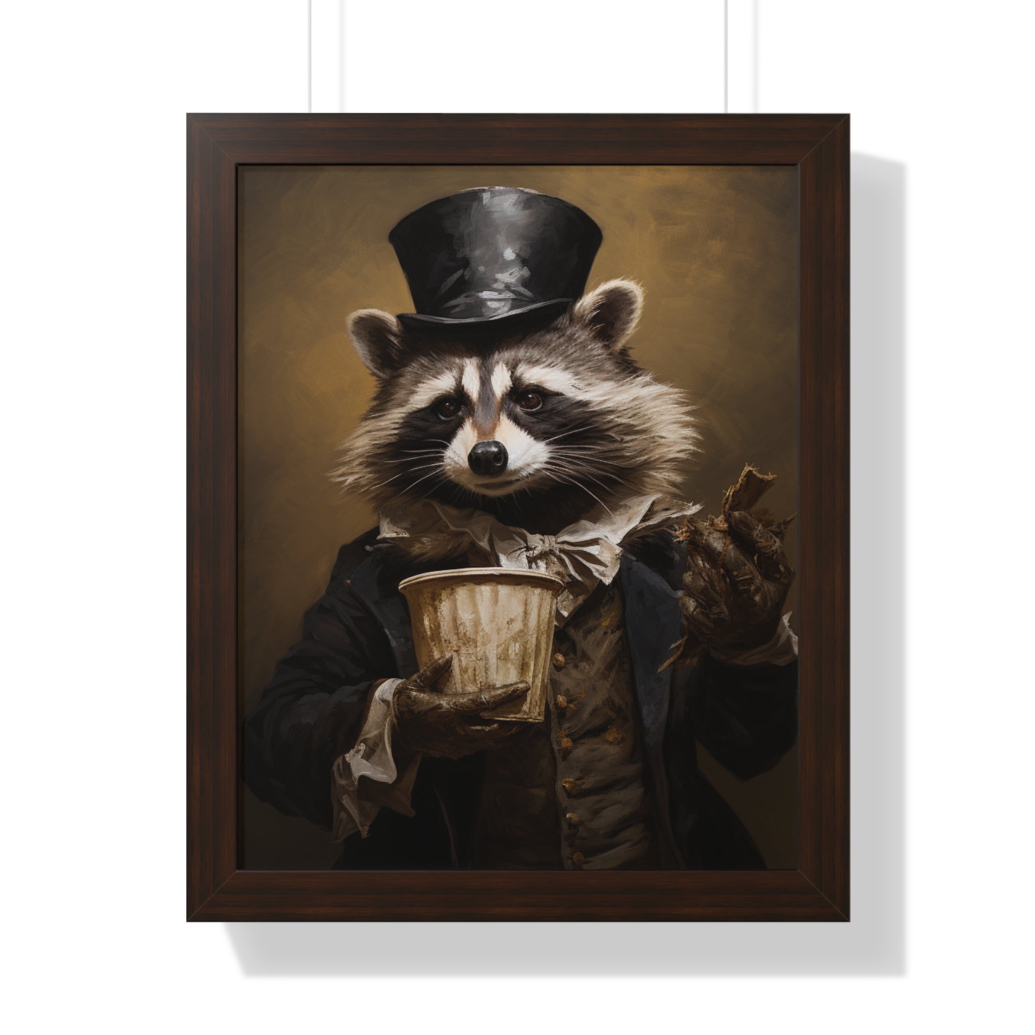 Raccoon trash panda Garbage Man Victorian Portrait - Vintage Style Animal Wall Art