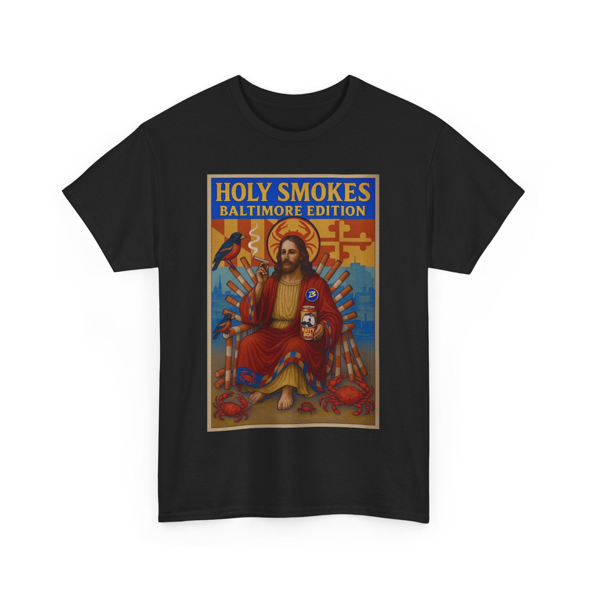 Holy Smokes Baltimore edition Unisex Heavy Cotton Tee - Unique Graphic T-Shirt for Casual Wear