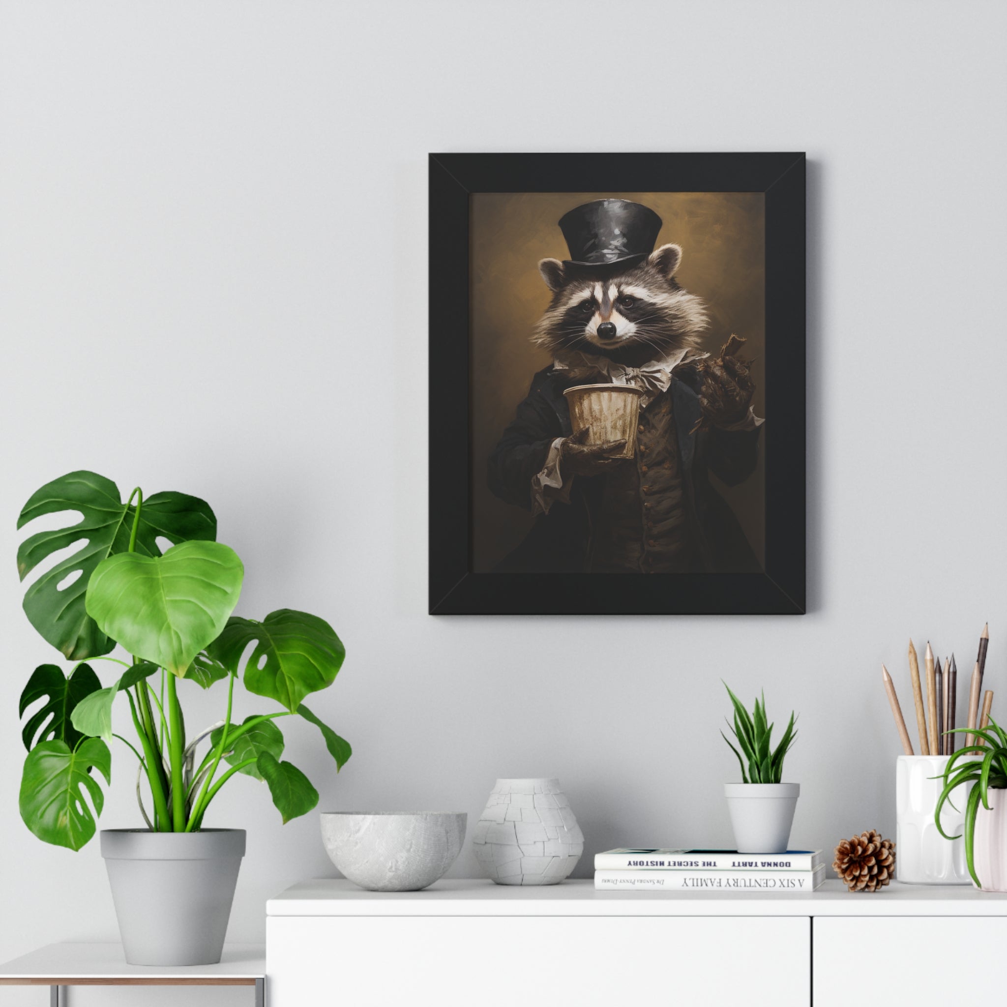 Raccoon trash panda Garbage Man Victorian Portrait - Vintage Style Animal Wall Art