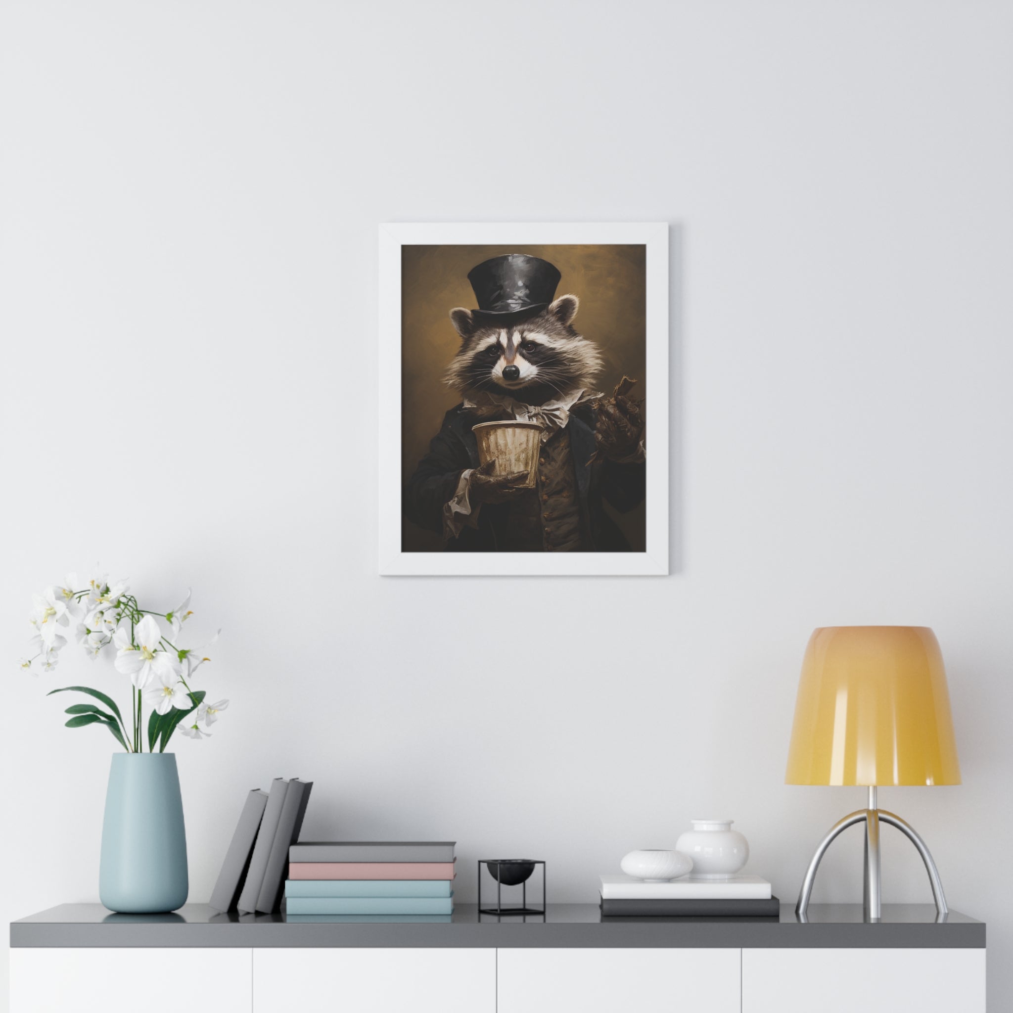 Raccoon trash panda Garbage Man Victorian Portrait - Vintage Style Animal Wall Art