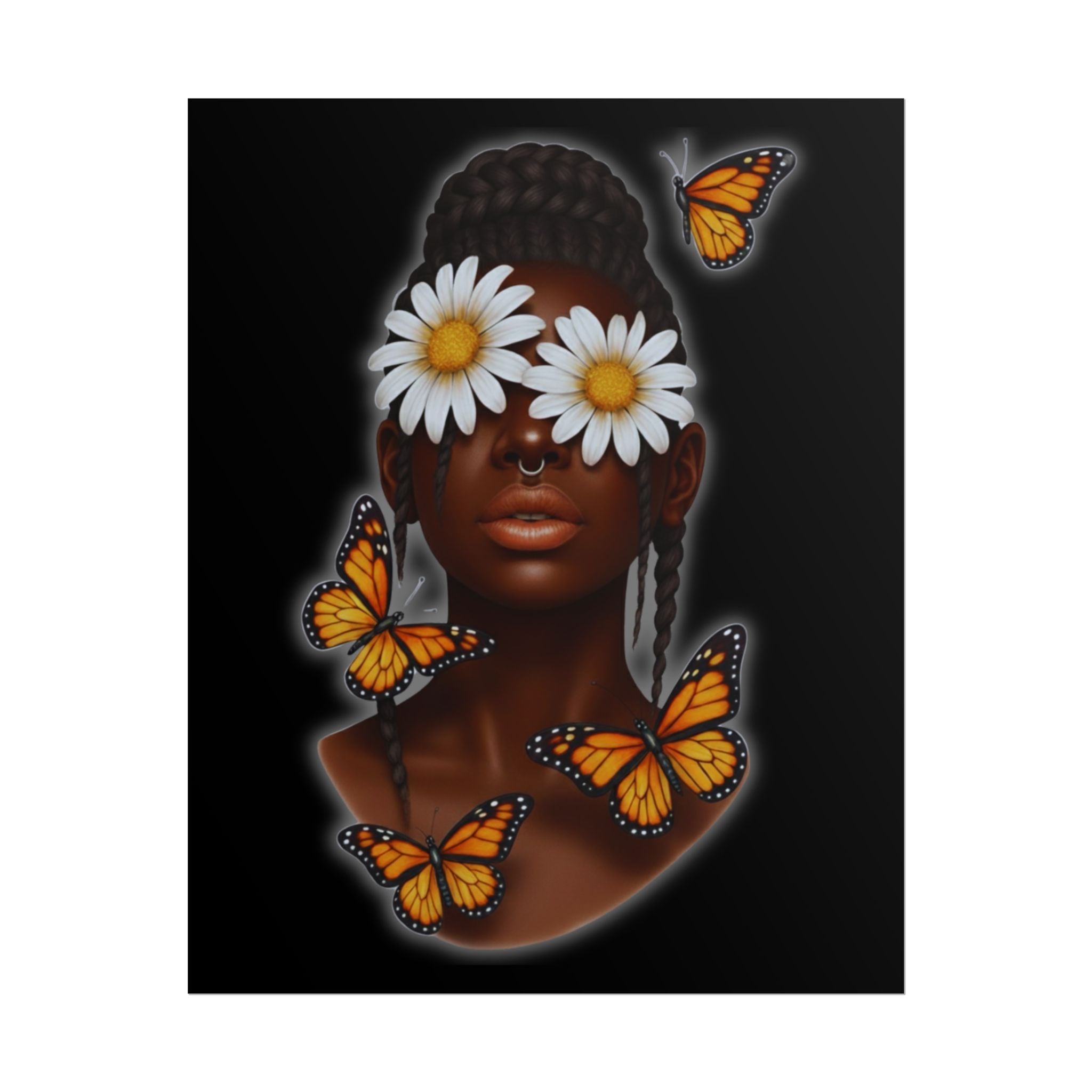 Daisy Butterfly Poster