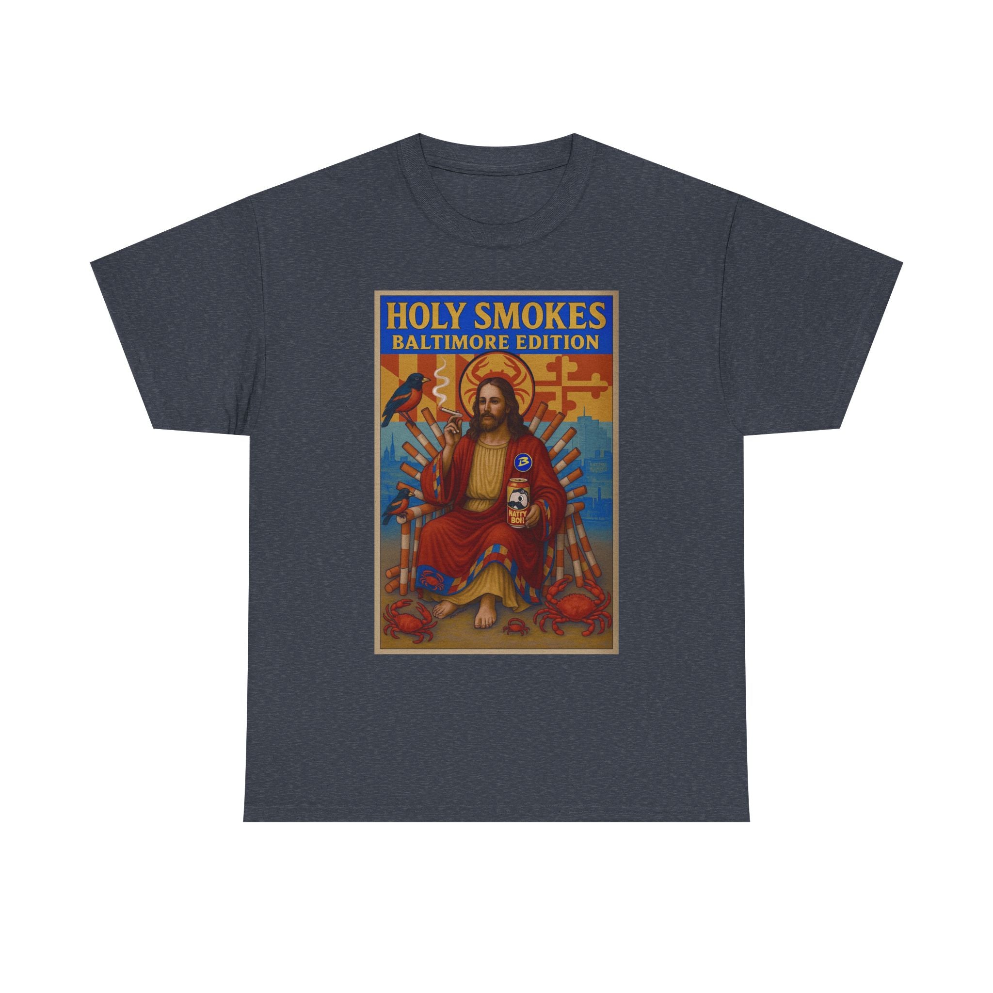 Holy Smokes Baltimore edition Unisex Heavy Cotton Tee - Unique Graphic T-Shirt for Casual Wear