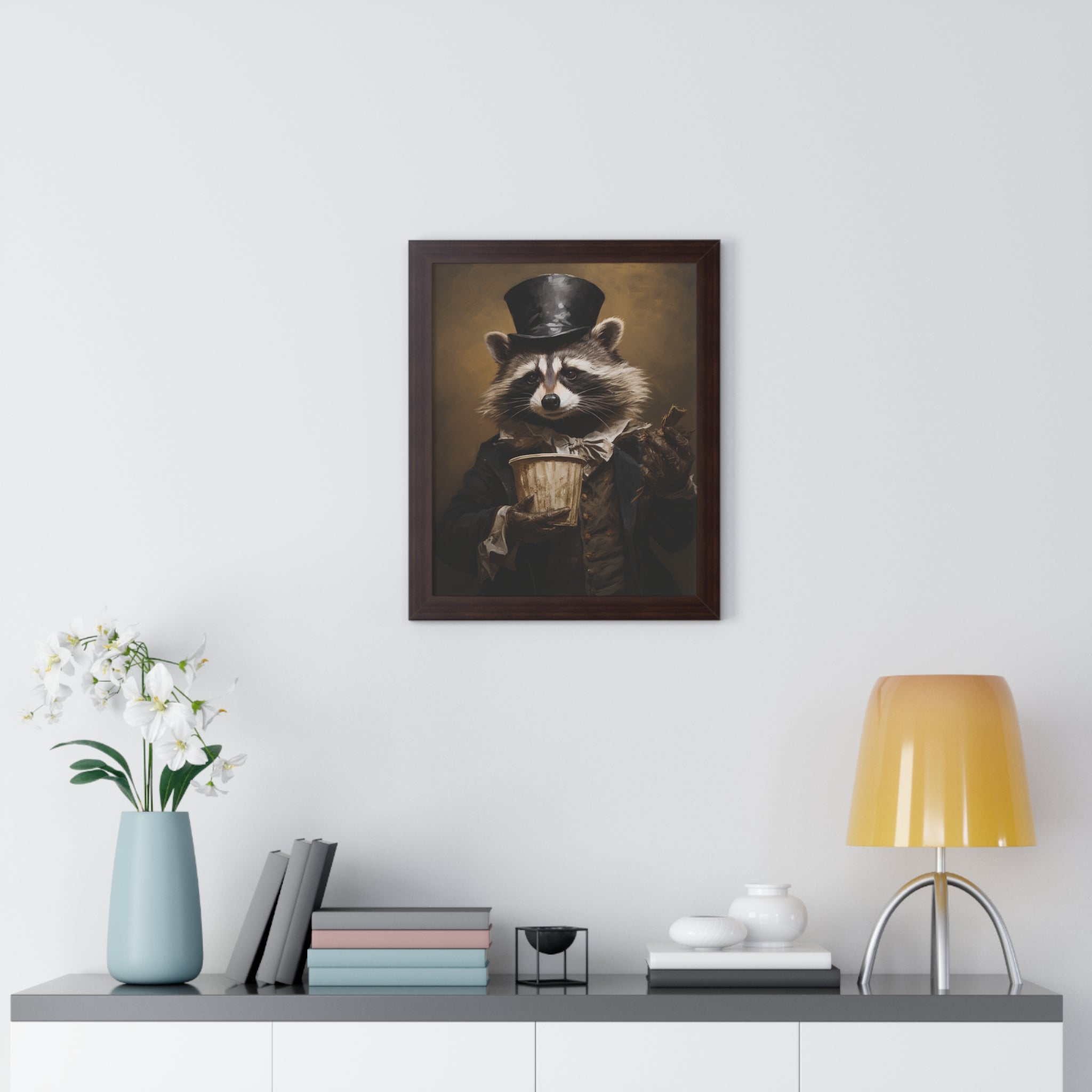 Raccoon trash panda Garbage Man Victorian Portrait - Vintage Style Animal Wall Art