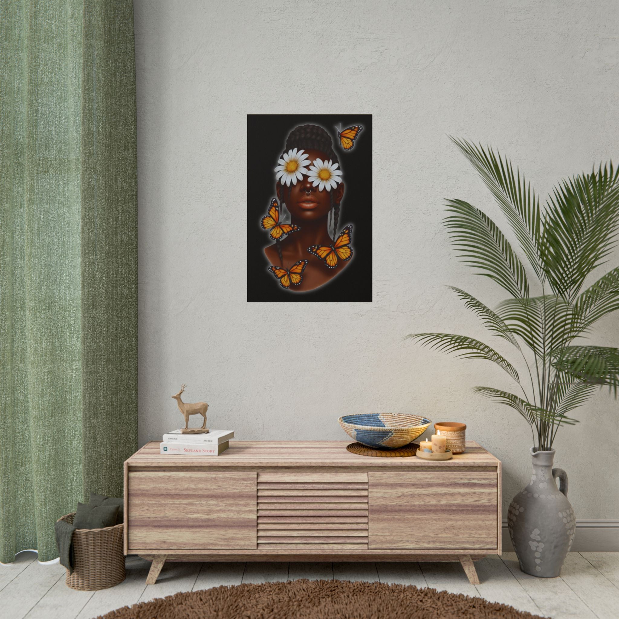 Daisy Butterfly Poster