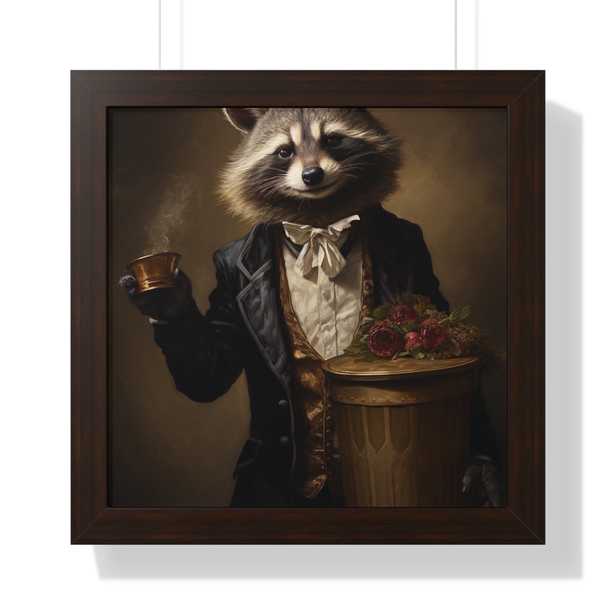 Stylish Raccoon trash panda Garbage Man Victorian Portrait - Vintage Style Animal Wall Art
