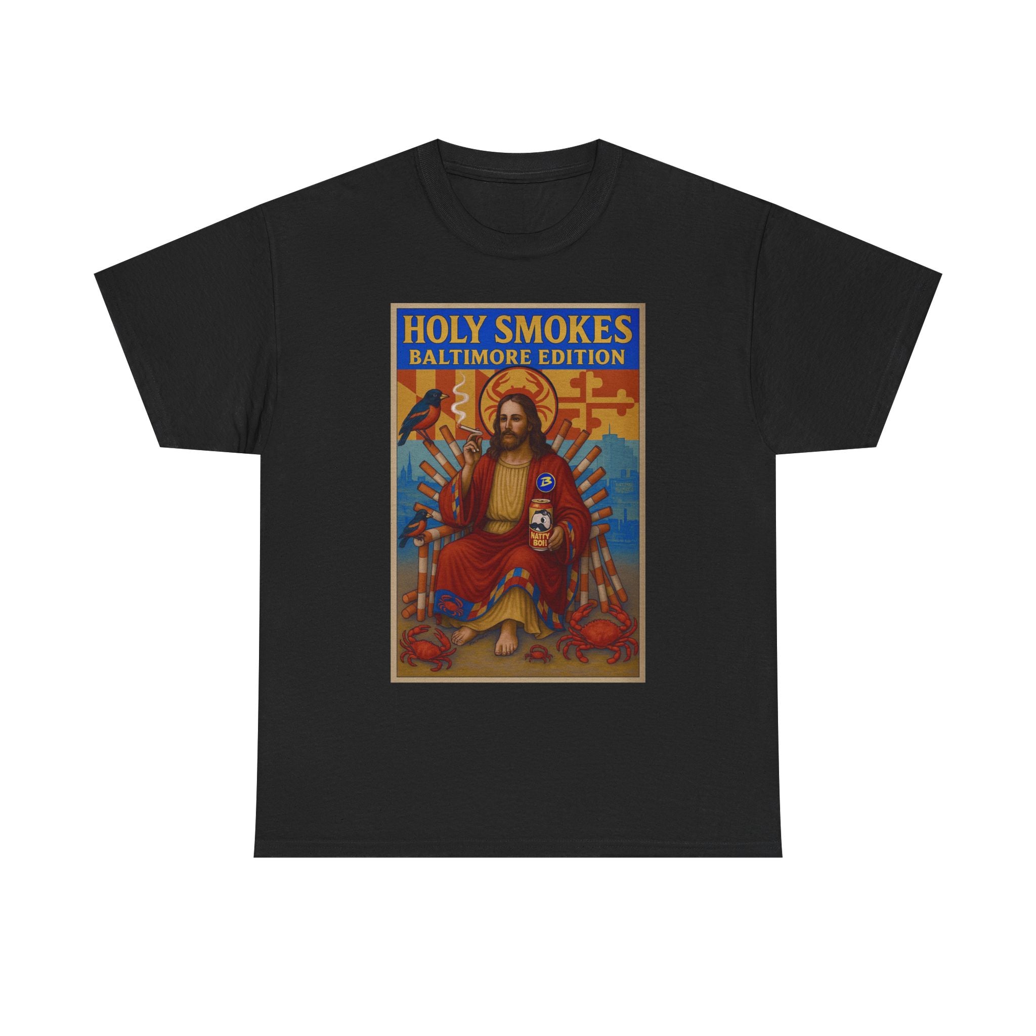 Holy Smokes Baltimore edition Unisex Heavy Cotton Tee - Unique Graphic T-Shirt for Casual Wear