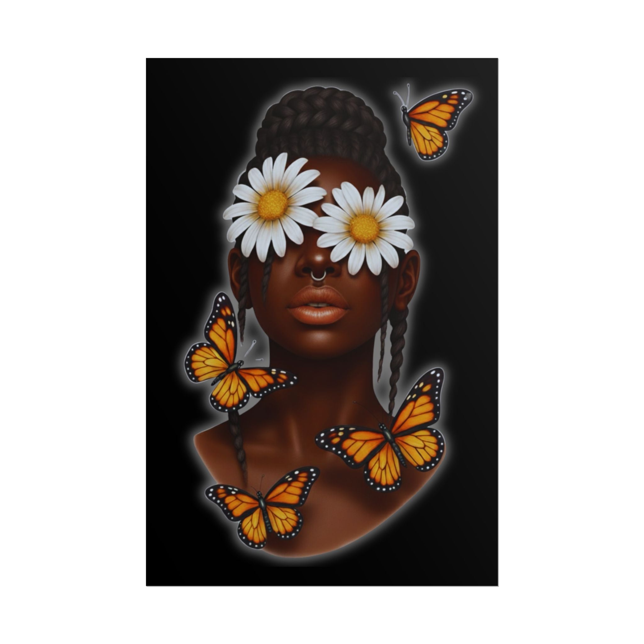 Daisy Butterfly Poster