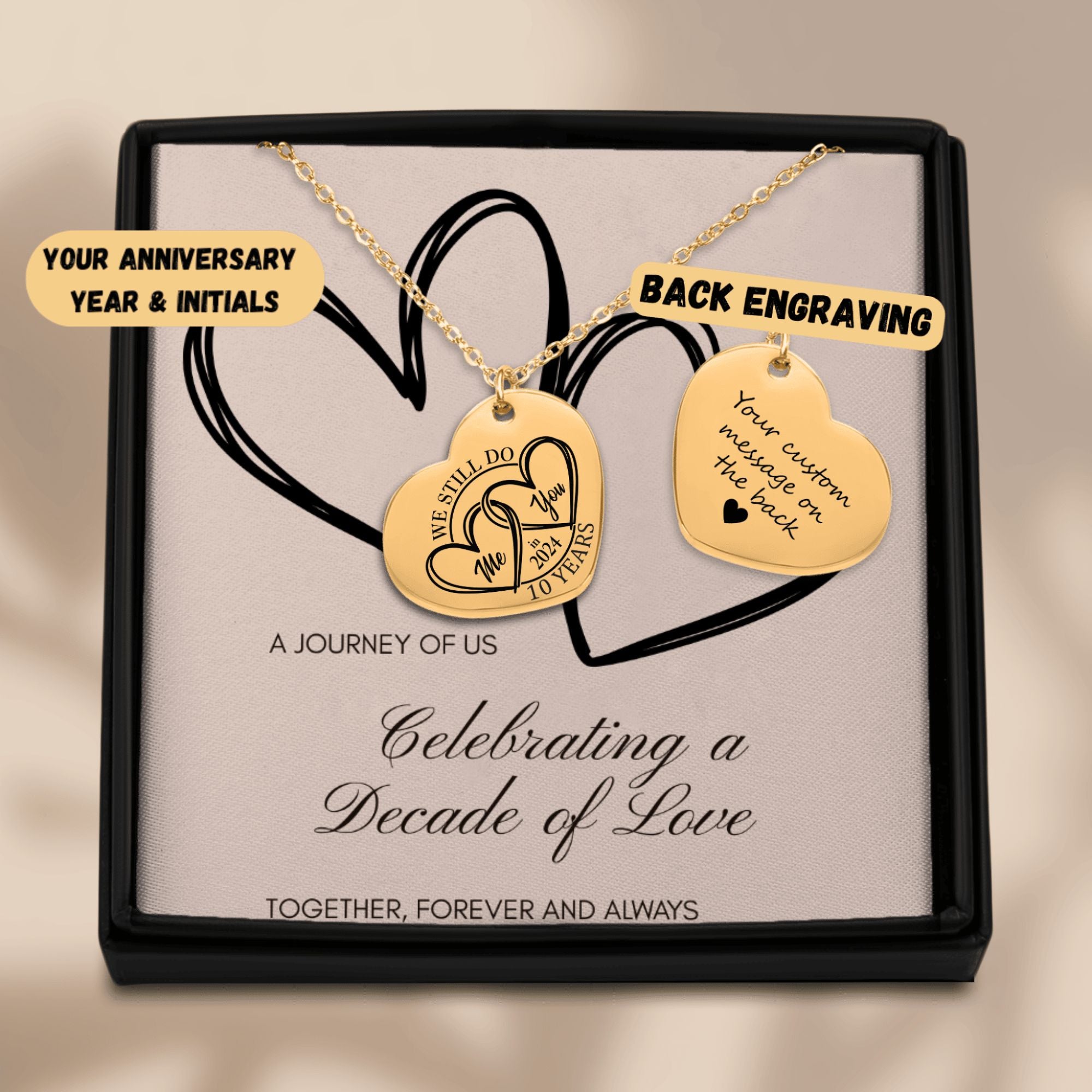 10th Year Anniversary Heart Necklace