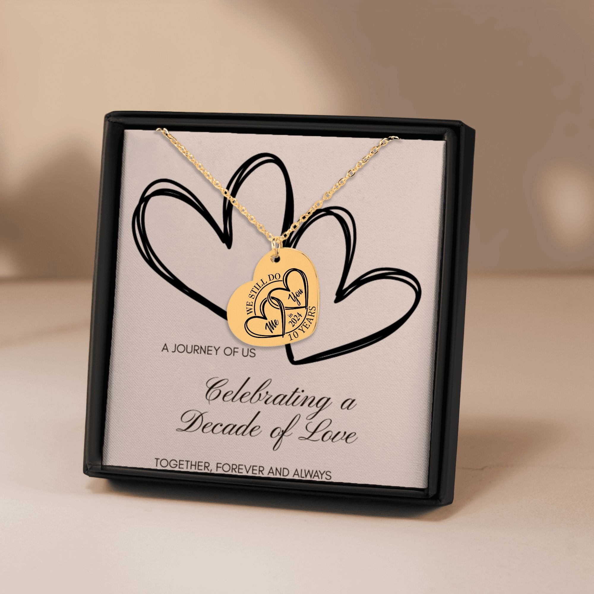 10th Year Anniversary Heart Necklace