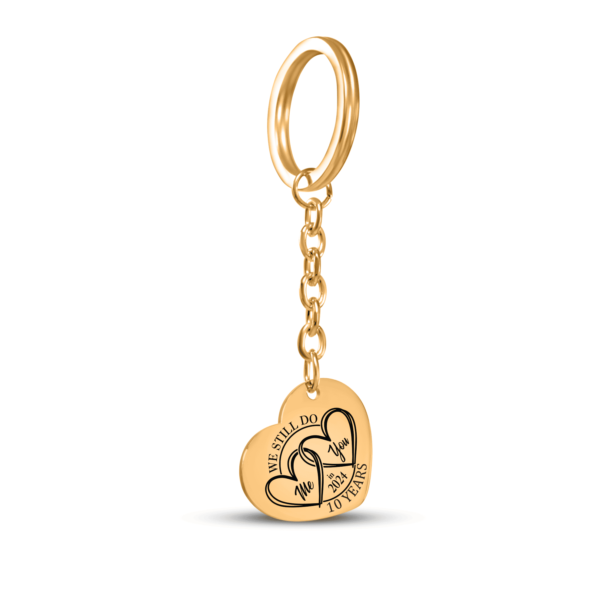 10th Year Anniversary Heart Keychain